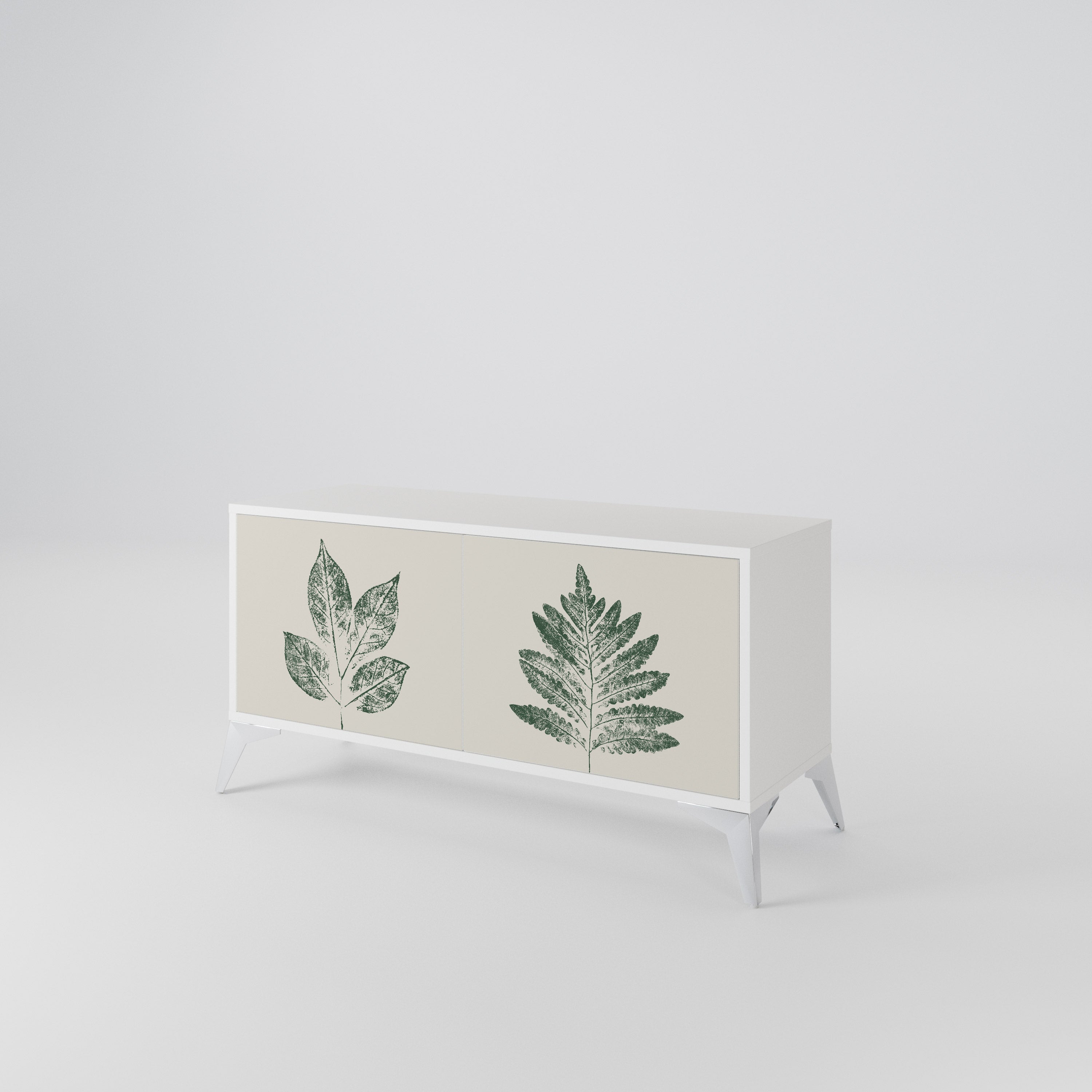 GREEN LEAFY STAMPS Kompaktes 2-türiges TV-Lowboard
