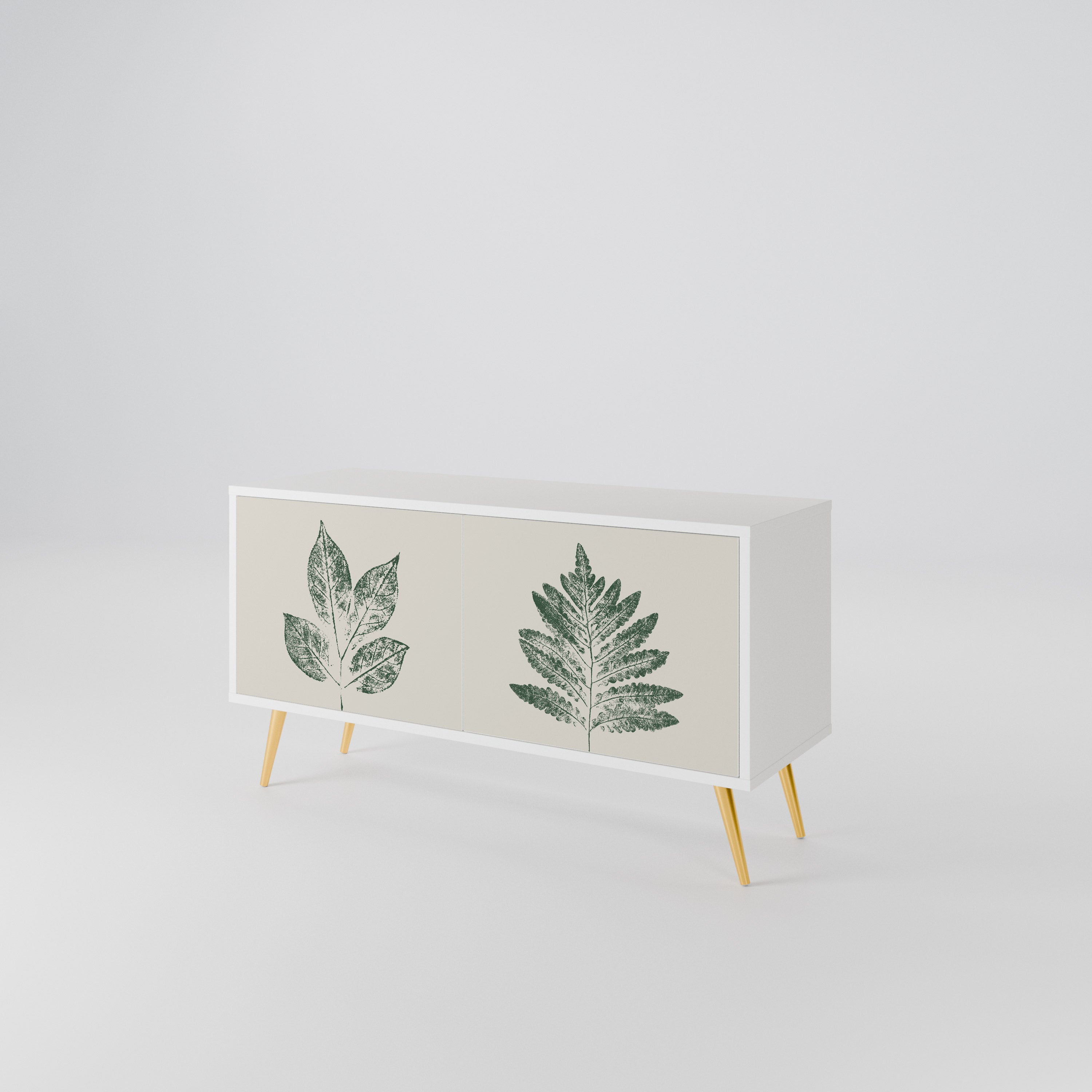 GREEN LEAFY STAMPS Kompaktes 2-türiges TV-Lowboard