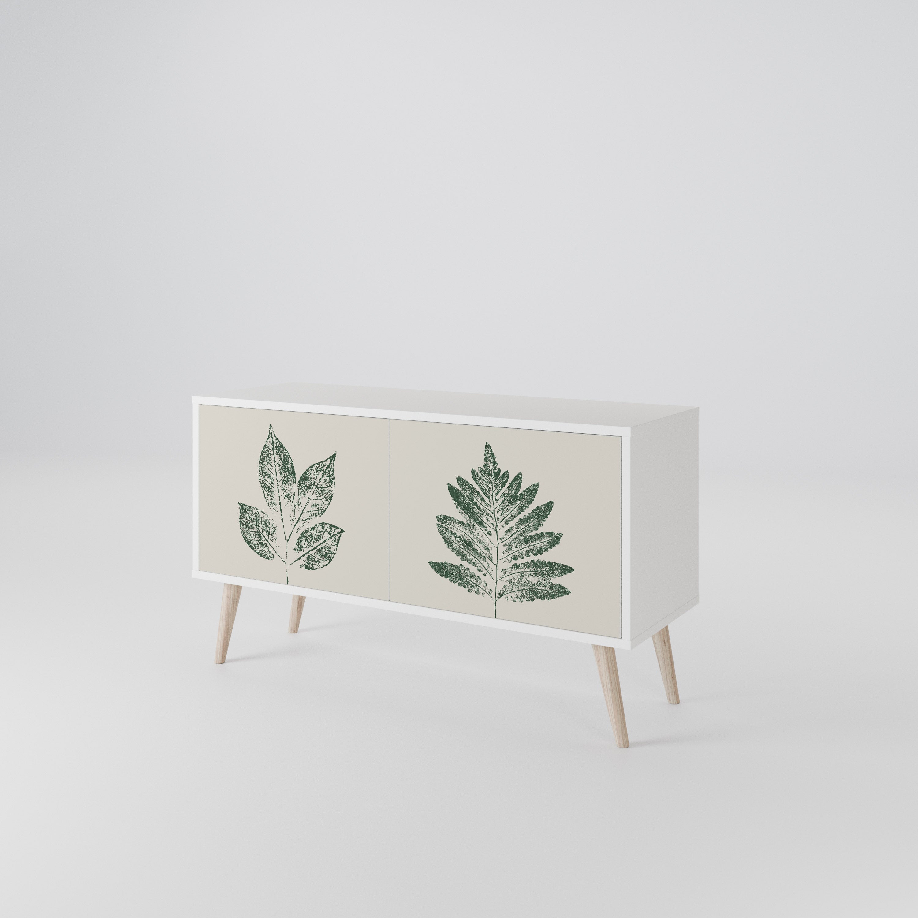 GREEN LEAFY STAMPS Kompaktes 2-türiges TV-Lowboard