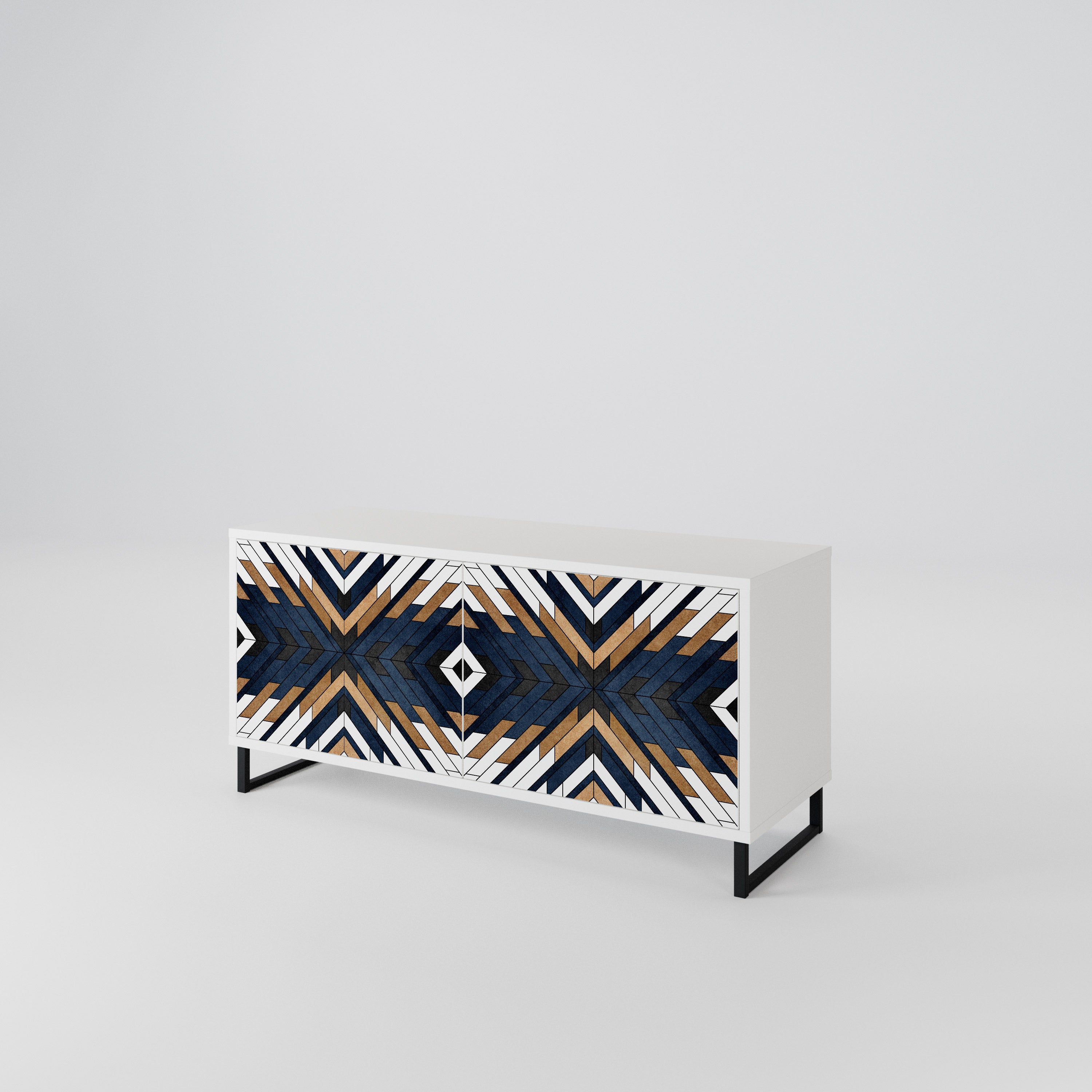 ARTFUL GEOMETRY Kompaktes 2-türiges TV-Lowboard