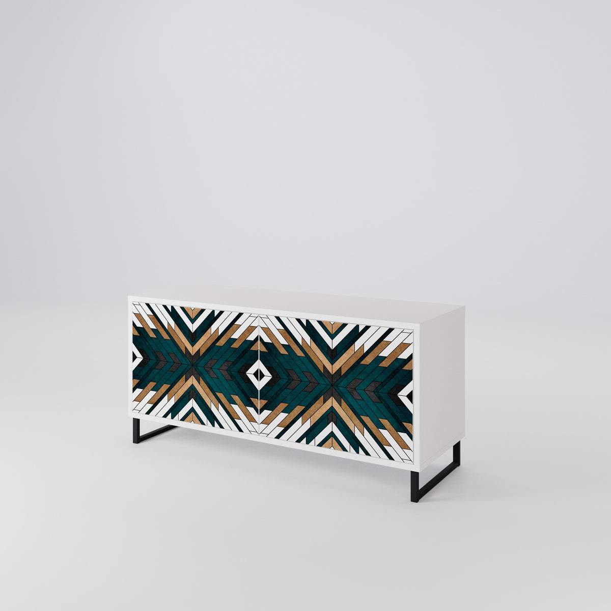 ARTISTIC GEOMETRY Kompaktes 2-türiges TV-Lowboard