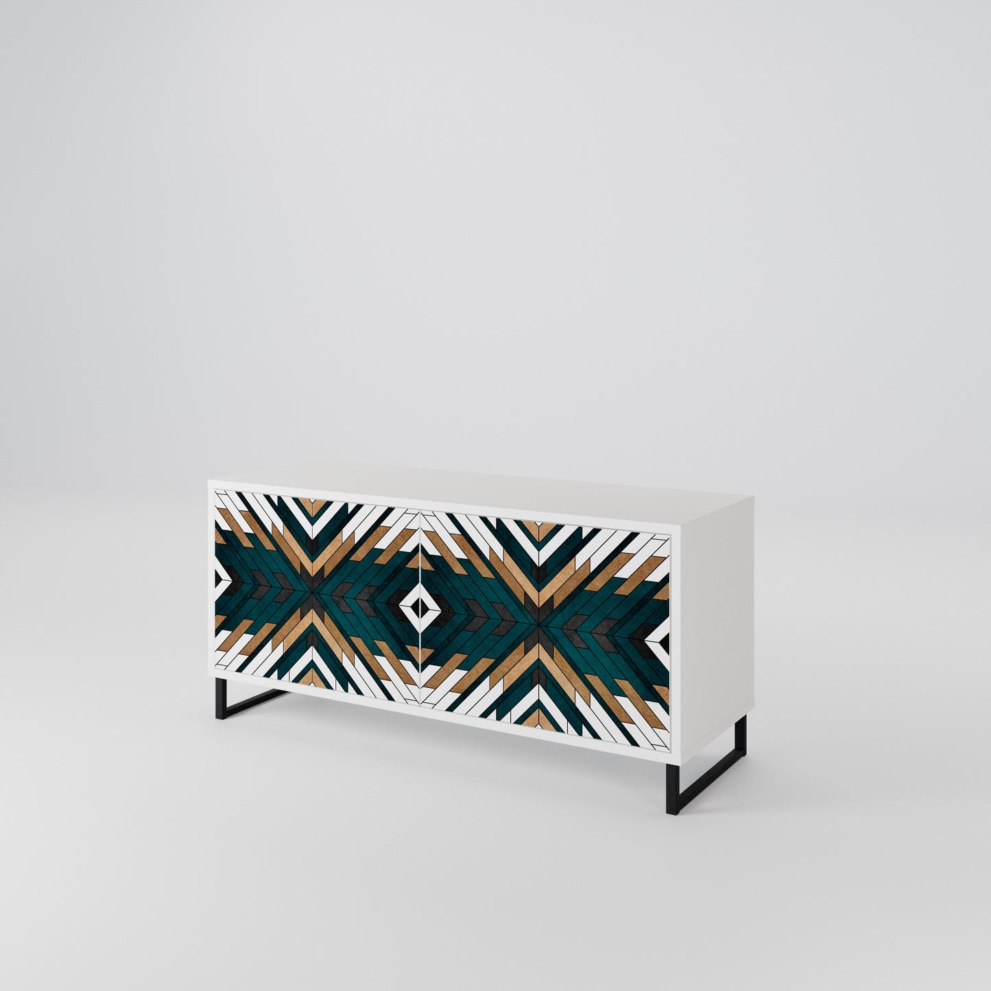ARTISTIC GEOMETRY Kompaktes 2-türiges TV-Lowboard