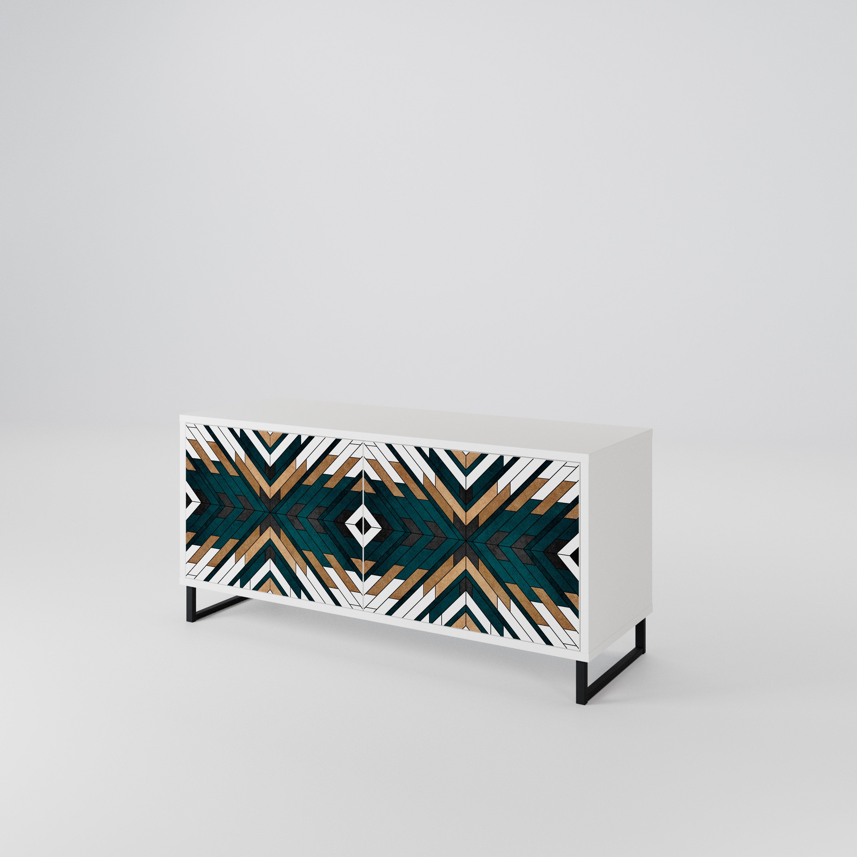 ARTISTIC GEOMETRY Kompaktes 2-türiges TV-Lowboard
