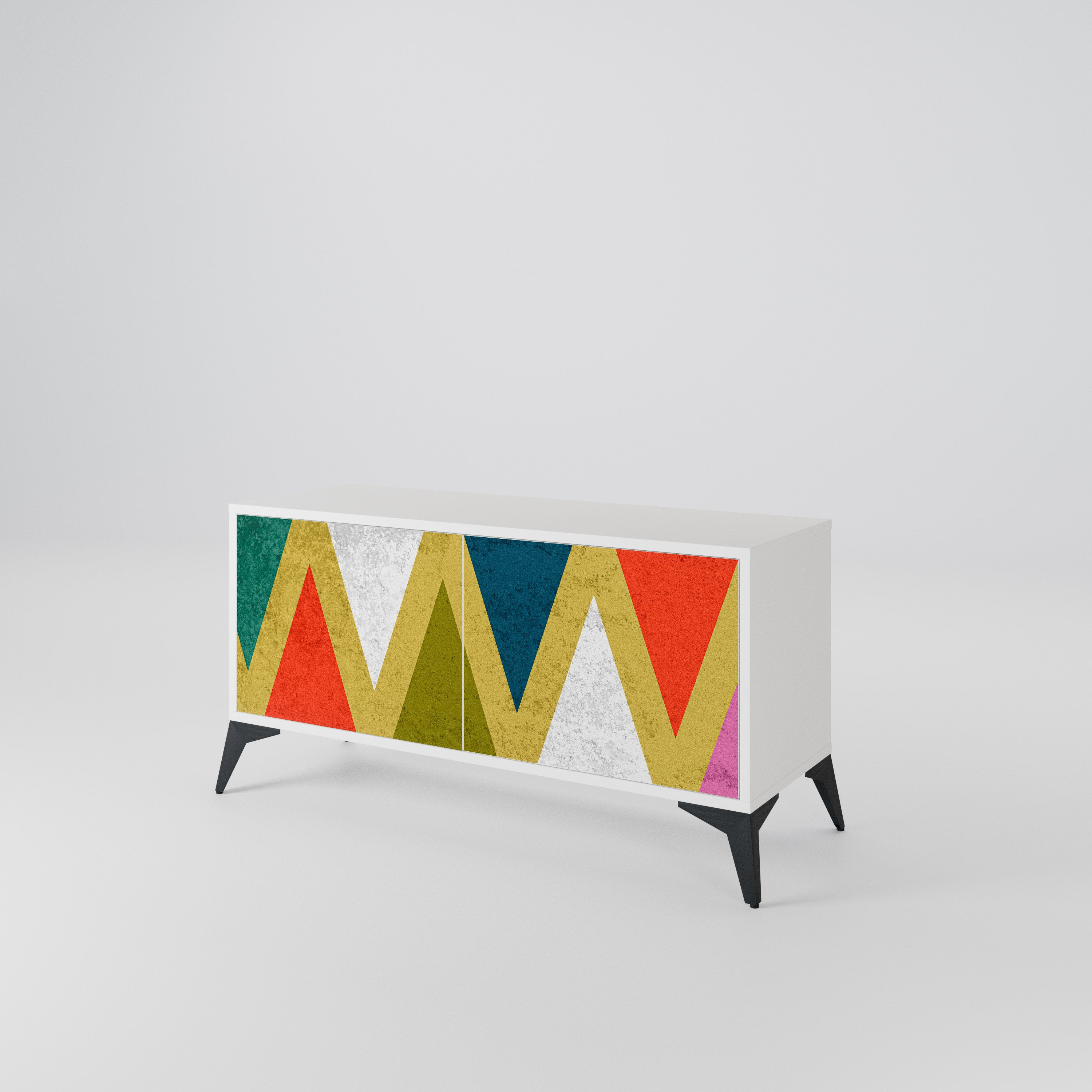 COLORFUL TRIANGLES Kompaktes 2-türiges TV-Lowboard