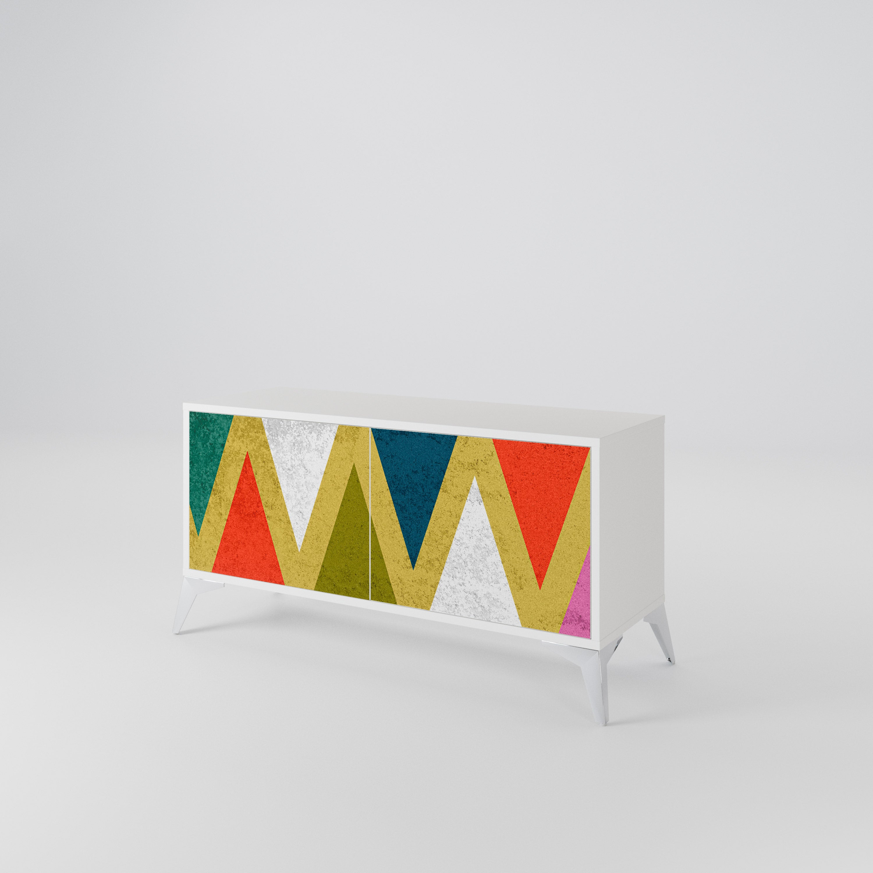 COLORFUL TRIANGLES Kompaktes 2-türiges TV-Lowboard