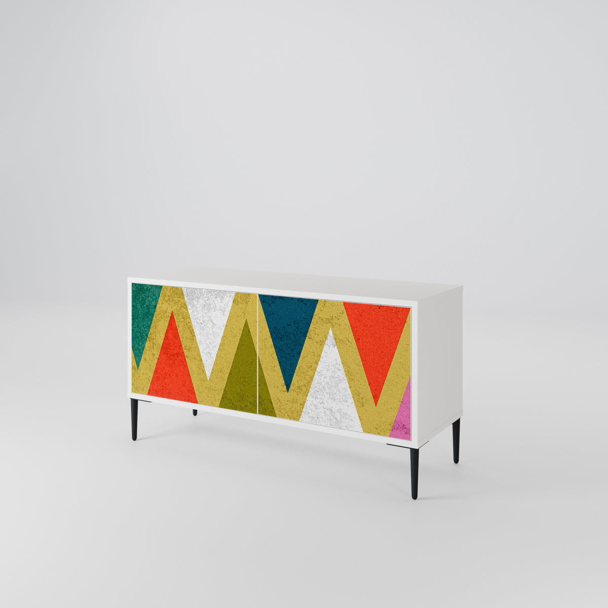 COLORFUL TRIANGLES Kompaktes 2-türiges TV-Lowboard
