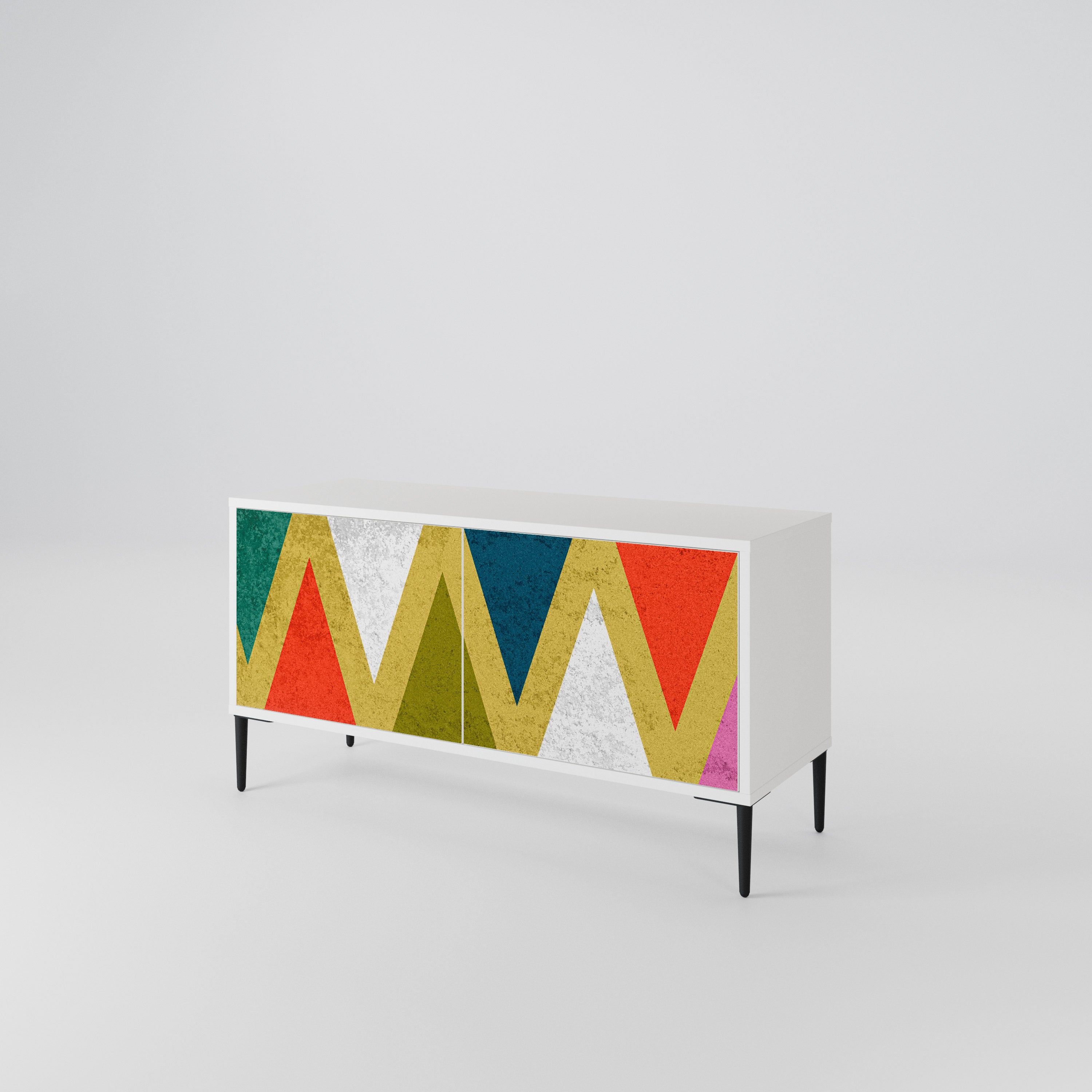COLORFUL TRIANGLES Kompaktes 2-türiges TV-Lowboard