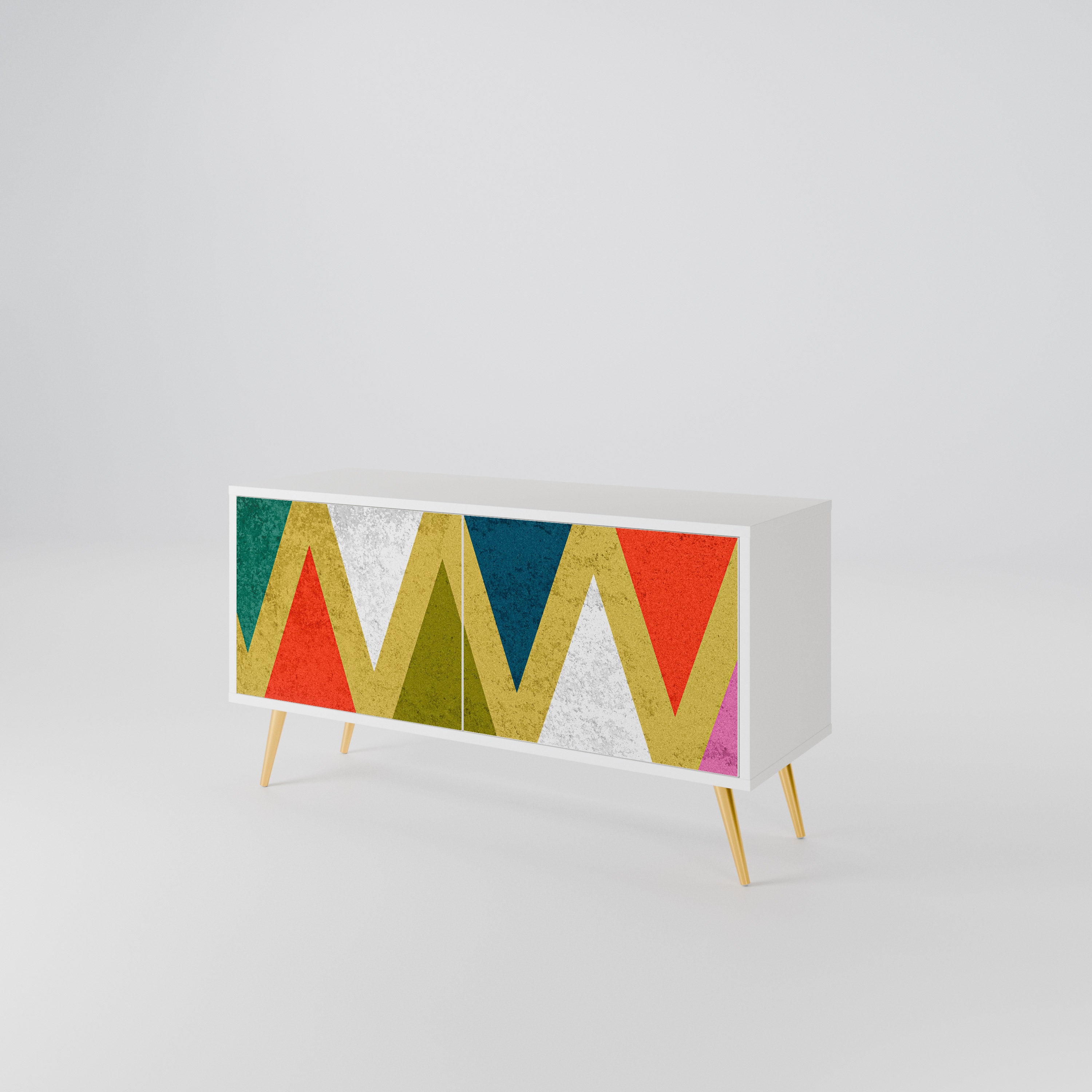 COLORFUL TRIANGLES Kompaktes 2-türiges TV-Lowboard