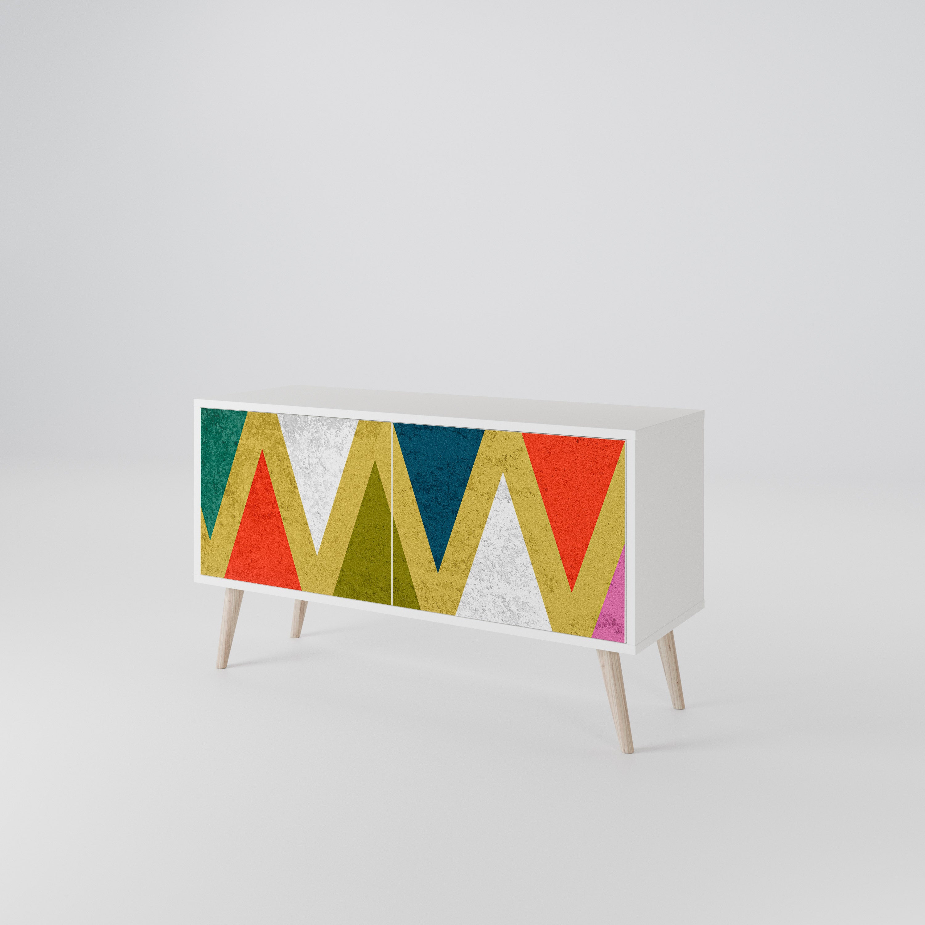 COLORFUL TRIANGLES Kompaktes 2-türiges TV-Lowboard
