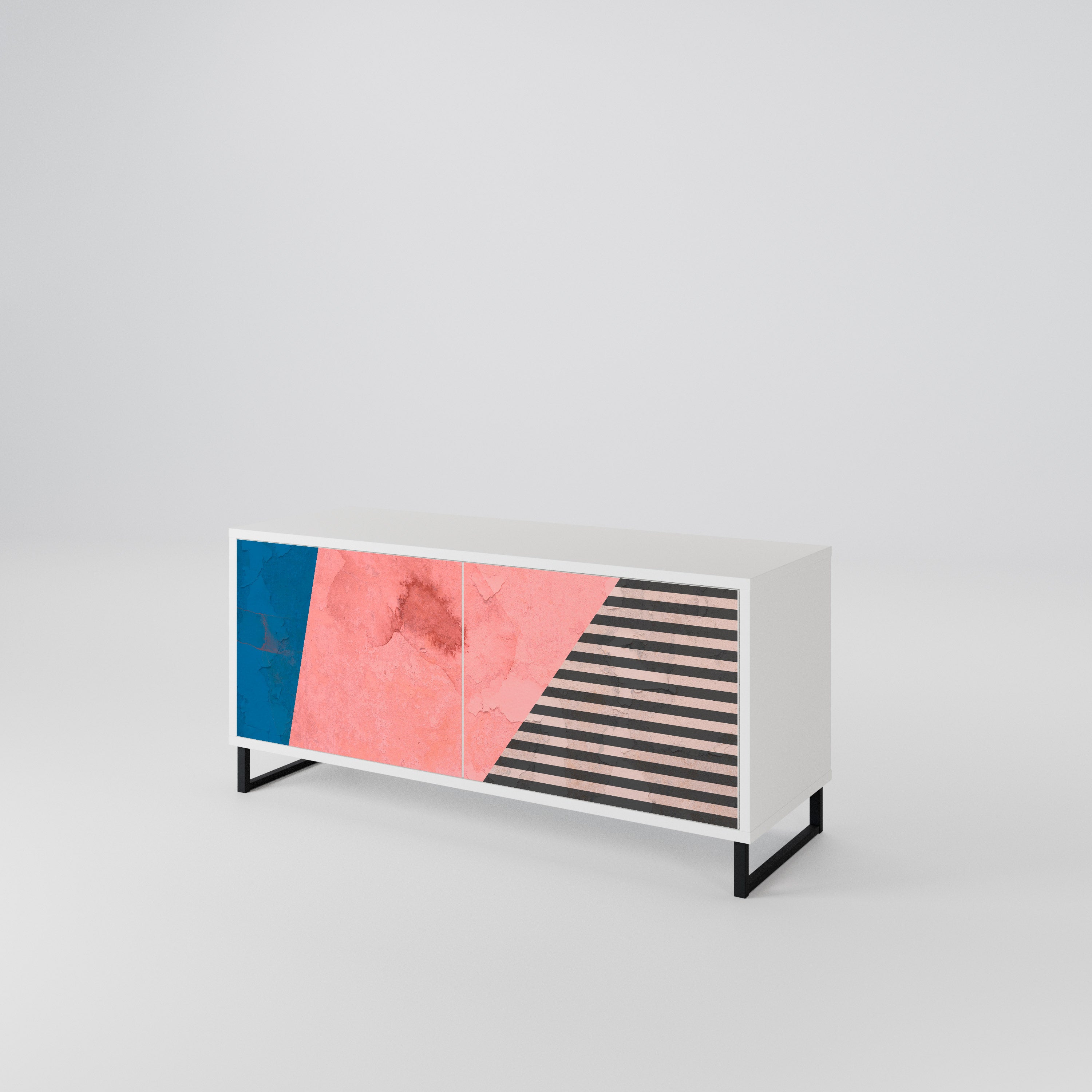 GLAMOROUS STRIPE Kompaktes 2-türiges TV-Lowboard