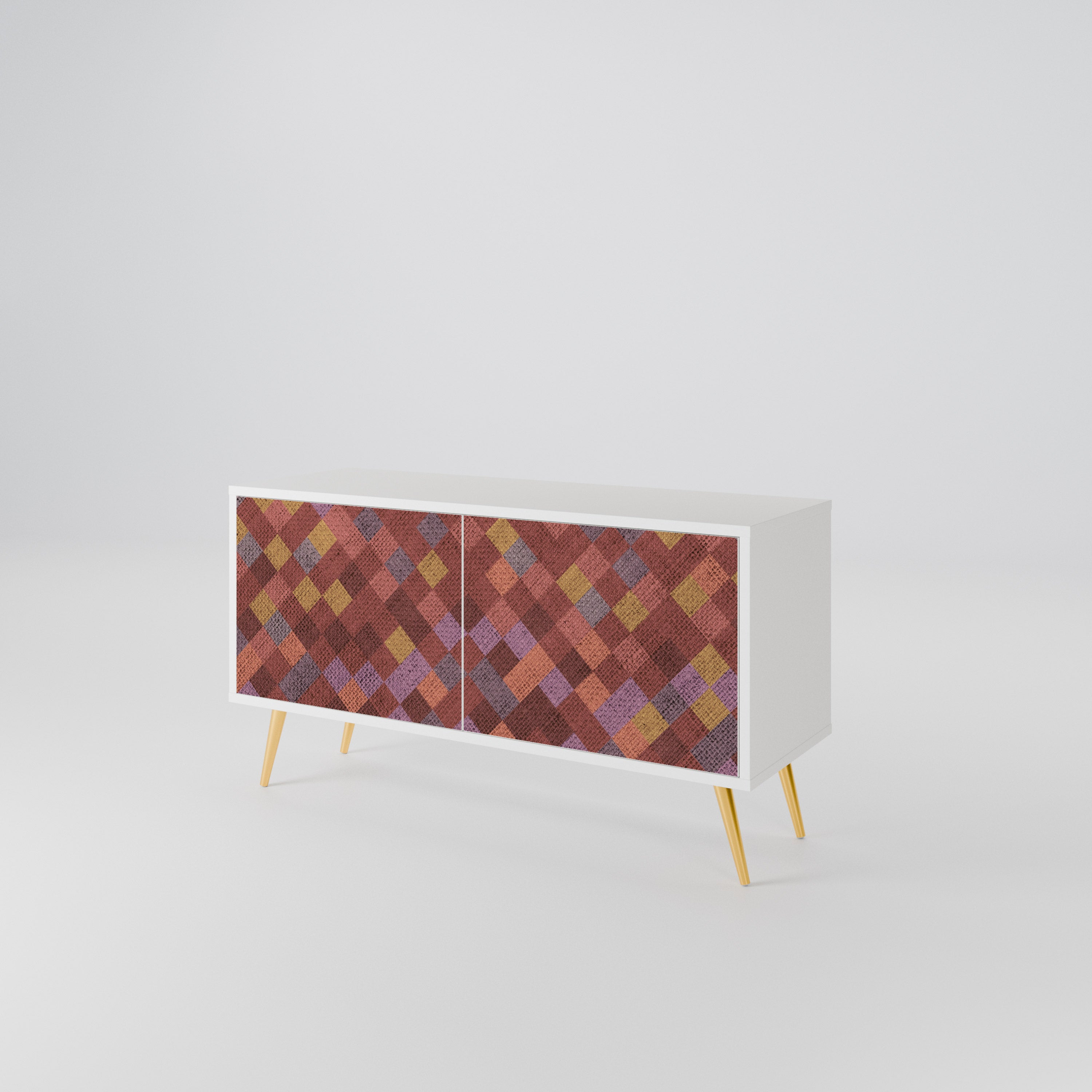 PAINTED SQUARES Kompaktes 2-türiges TV-Lowboard