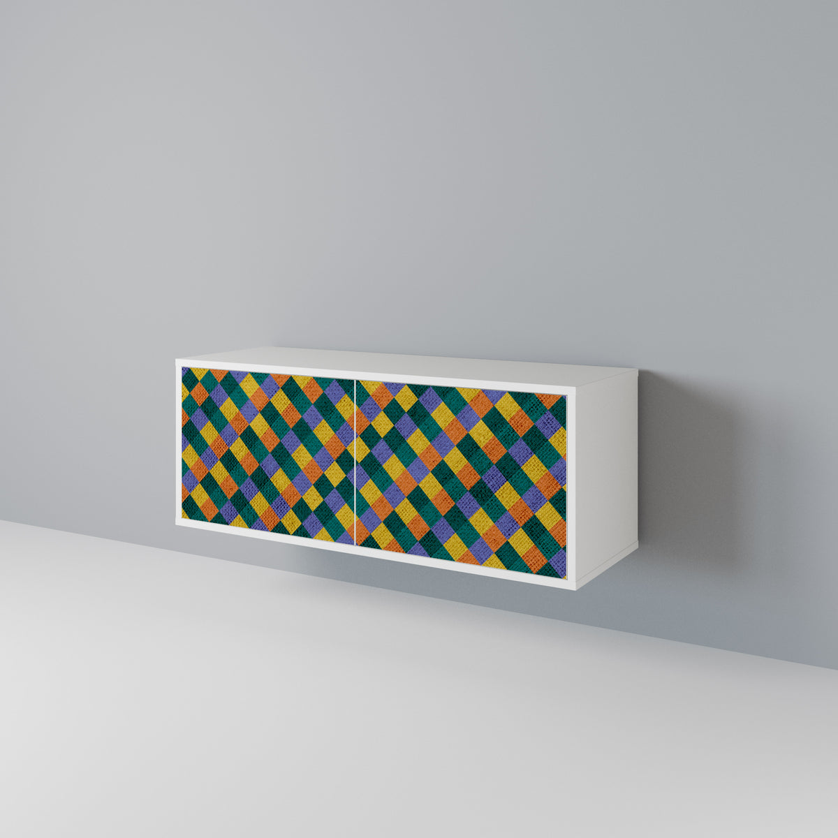 PAINTED SQUARES MIX Kompaktes 2-türiges TV-Lowboard