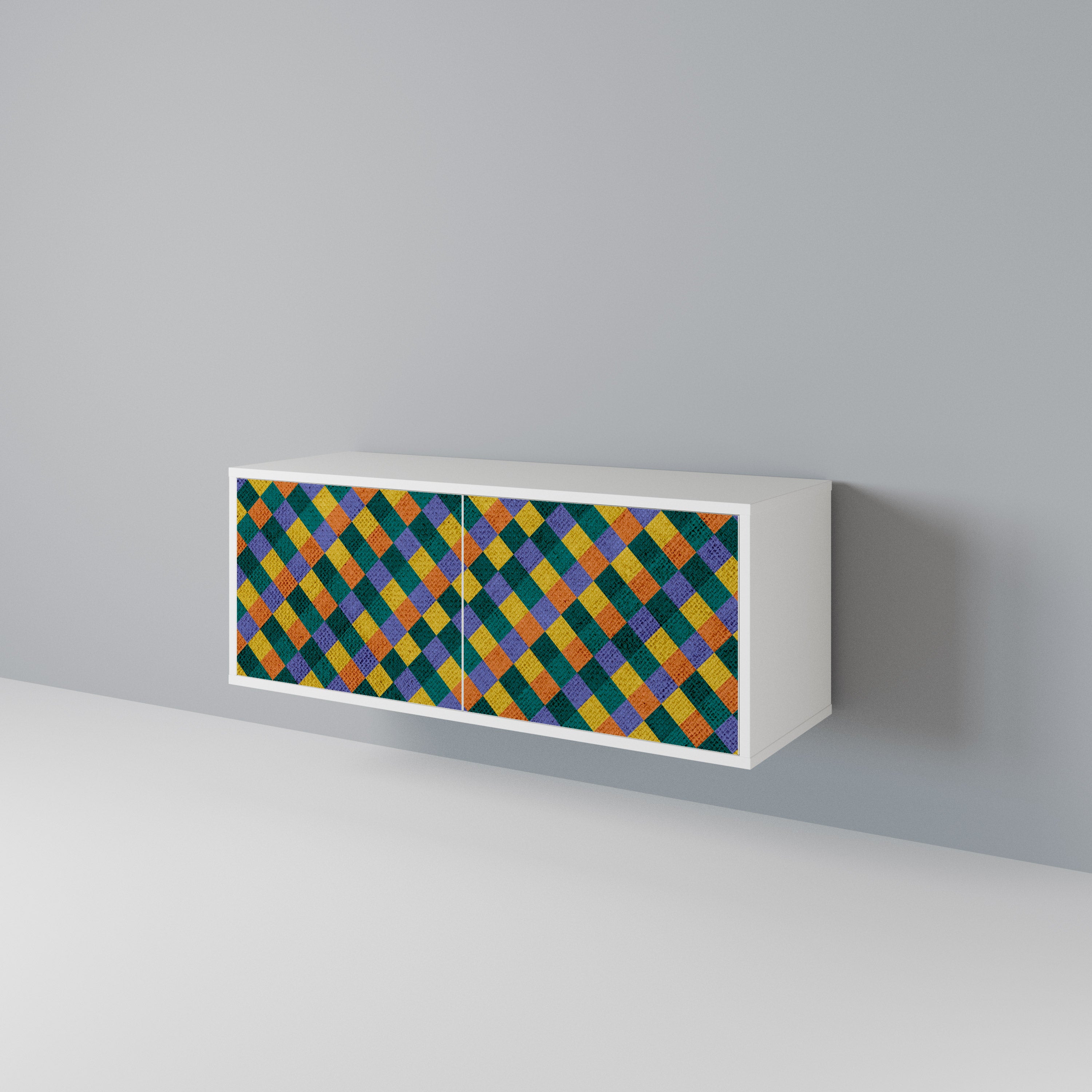 PAINTED SQUARES MIX Kompaktes 2-türiges TV-Lowboard