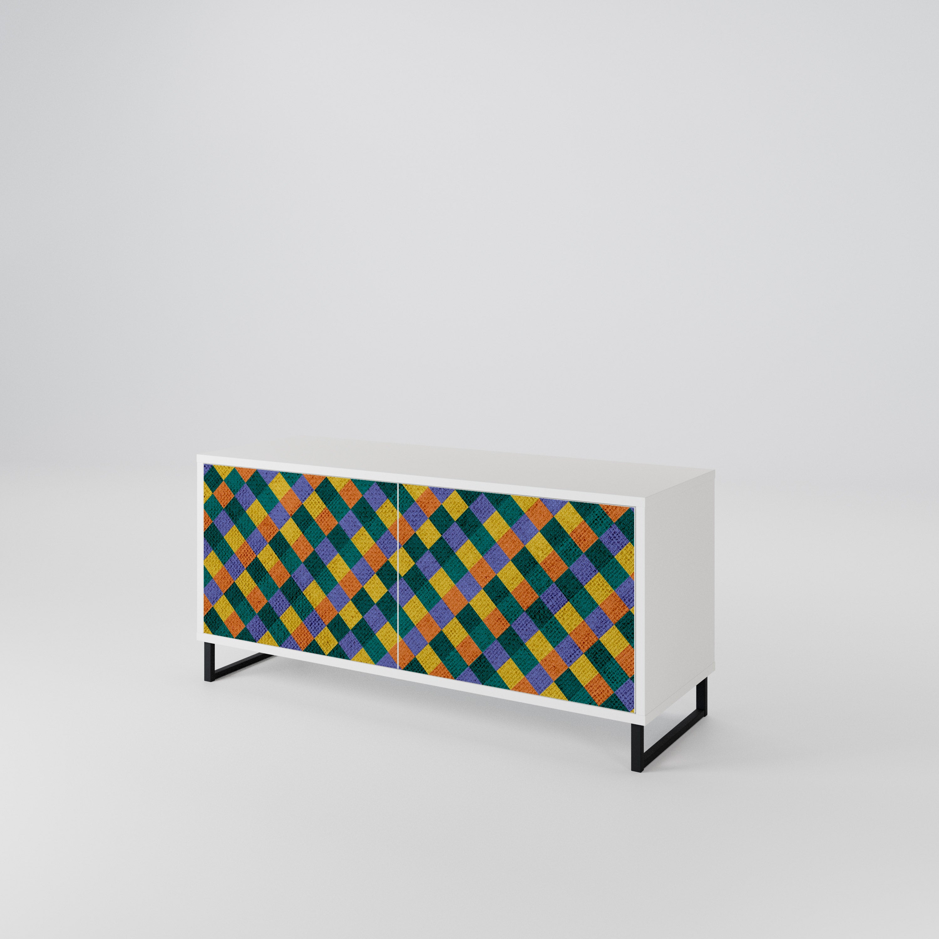 PAINTED SQUARES MIX Kompaktes 2-türiges TV-Lowboard