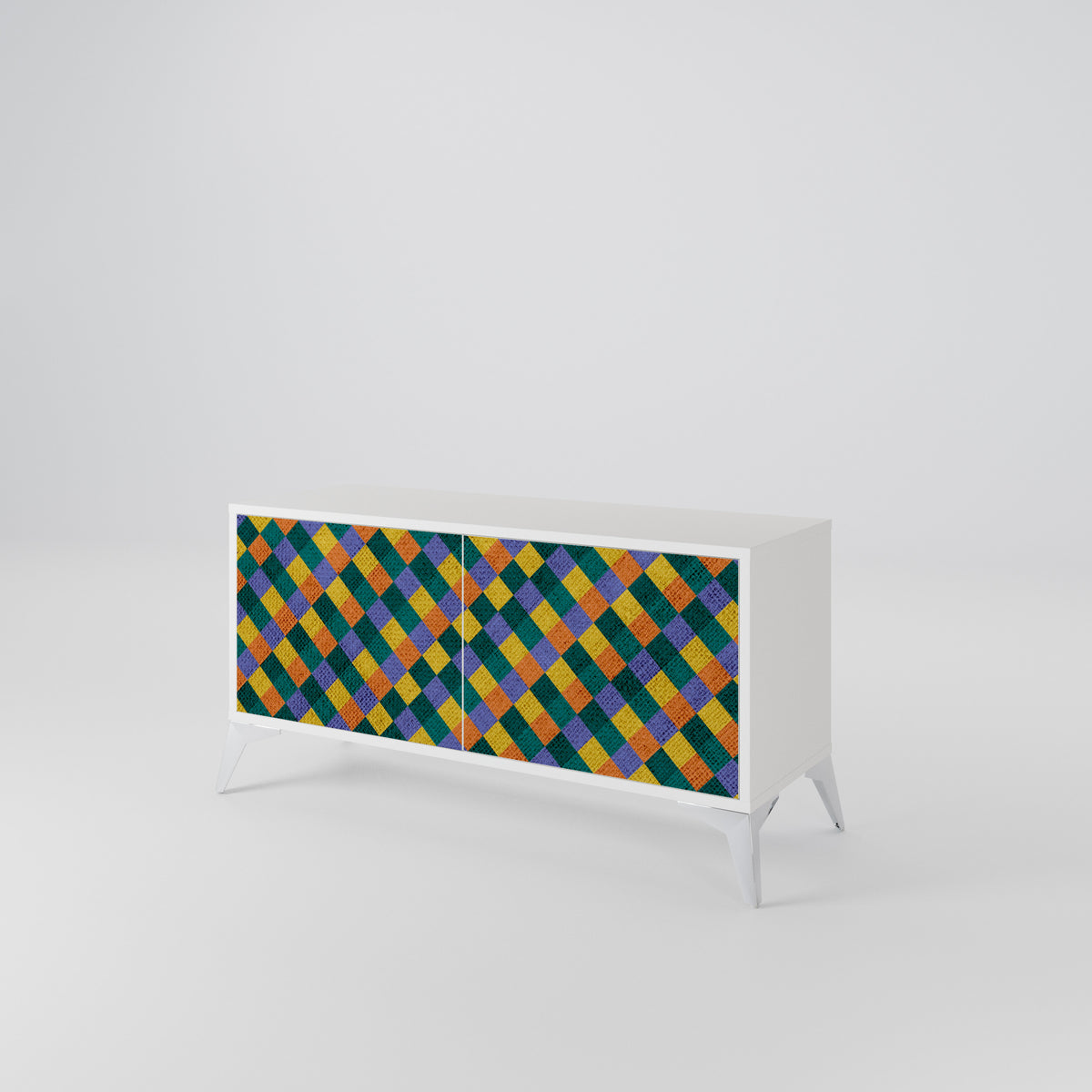 PAINTED SQUARES MIX Kompaktes 2-türiges TV-Lowboard