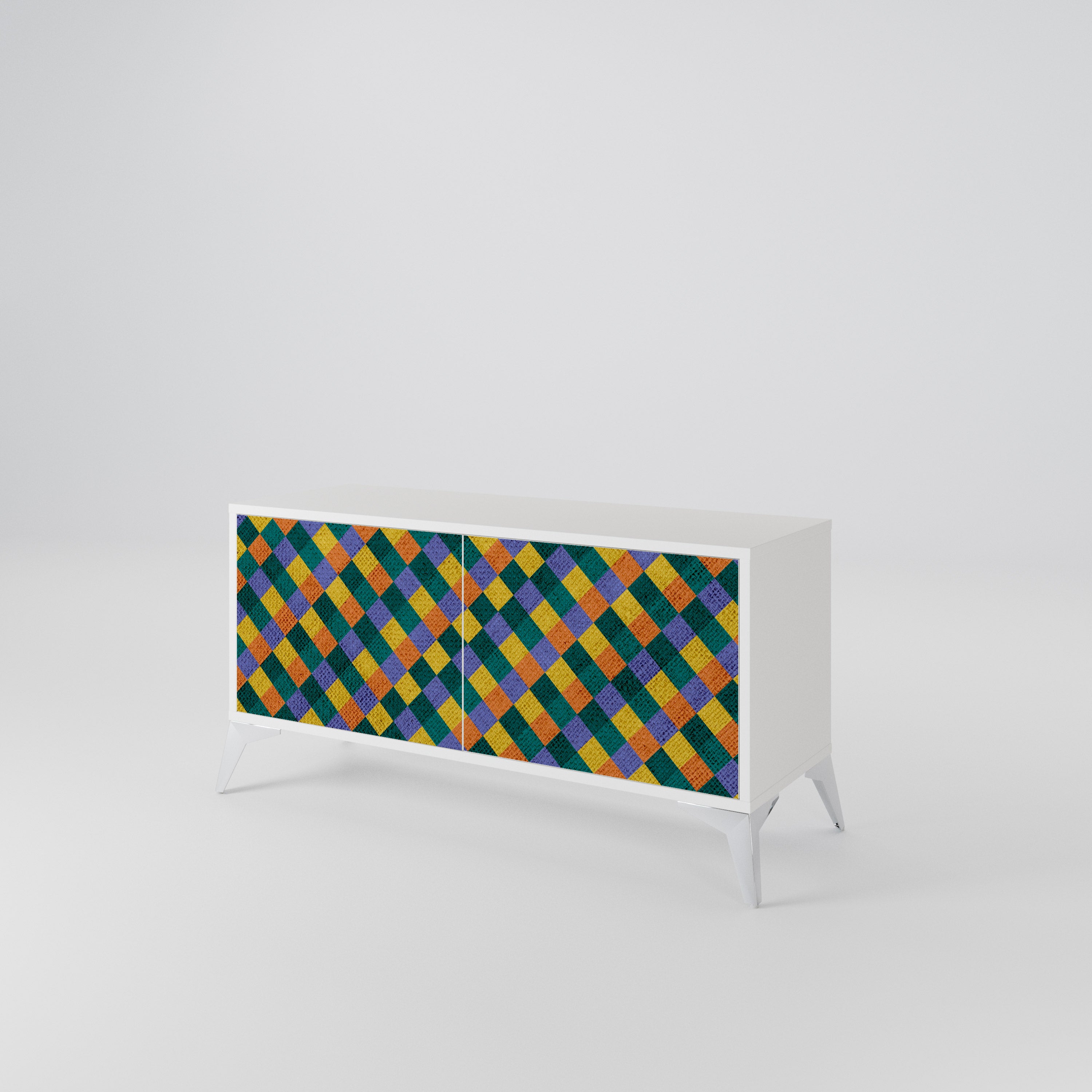 PAINTED SQUARES MIX Kompaktes 2-türiges TV-Lowboard