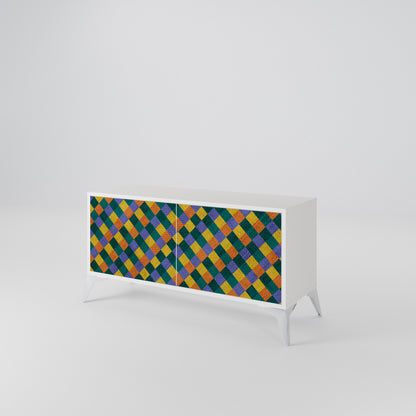PAINTED SQUARES MIX Kompaktes 2-türiges TV-Lowboard
