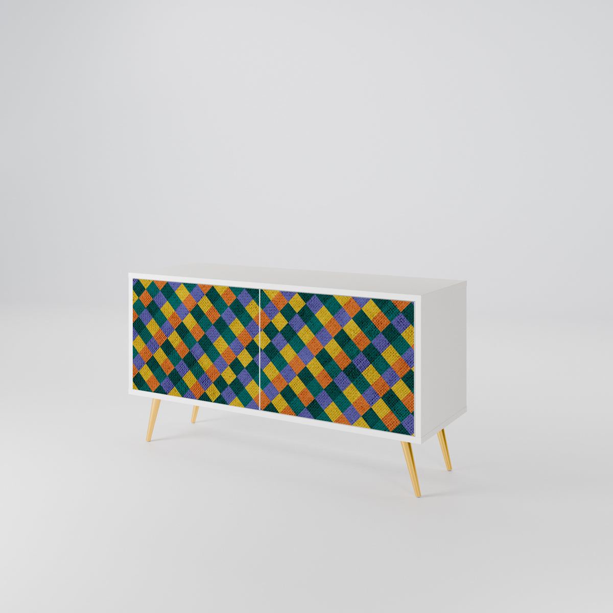 PAINTED SQUARES MIX Kompaktes 2-türiges TV-Lowboard