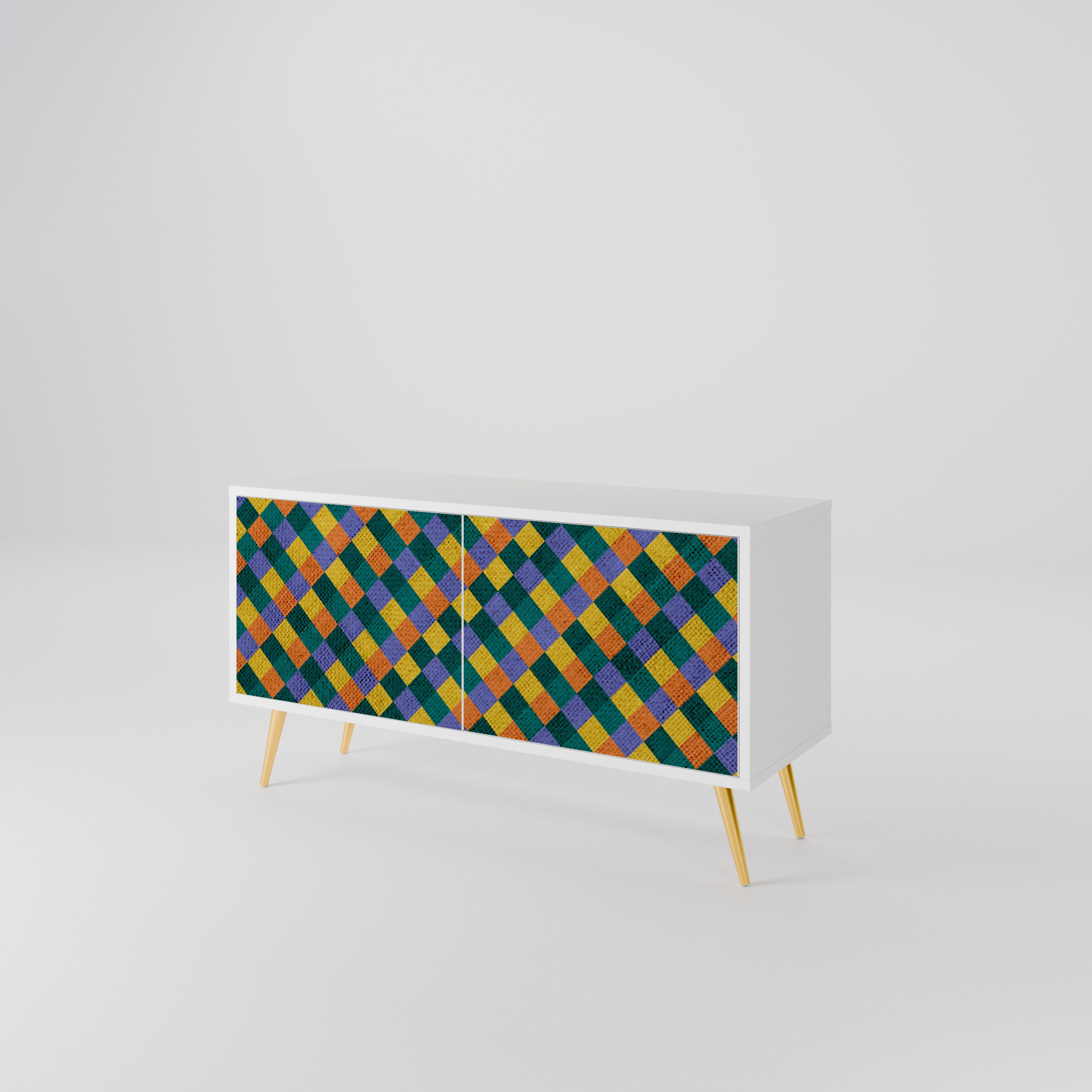 PAINTED SQUARES MIX Kompaktes 2-türiges TV-Lowboard