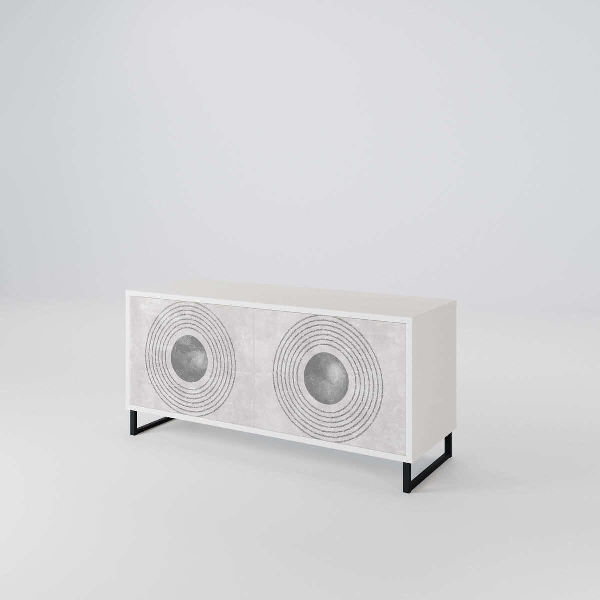 SOLID CIRCLES Kompaktes 2-türiges TV-Lowboard