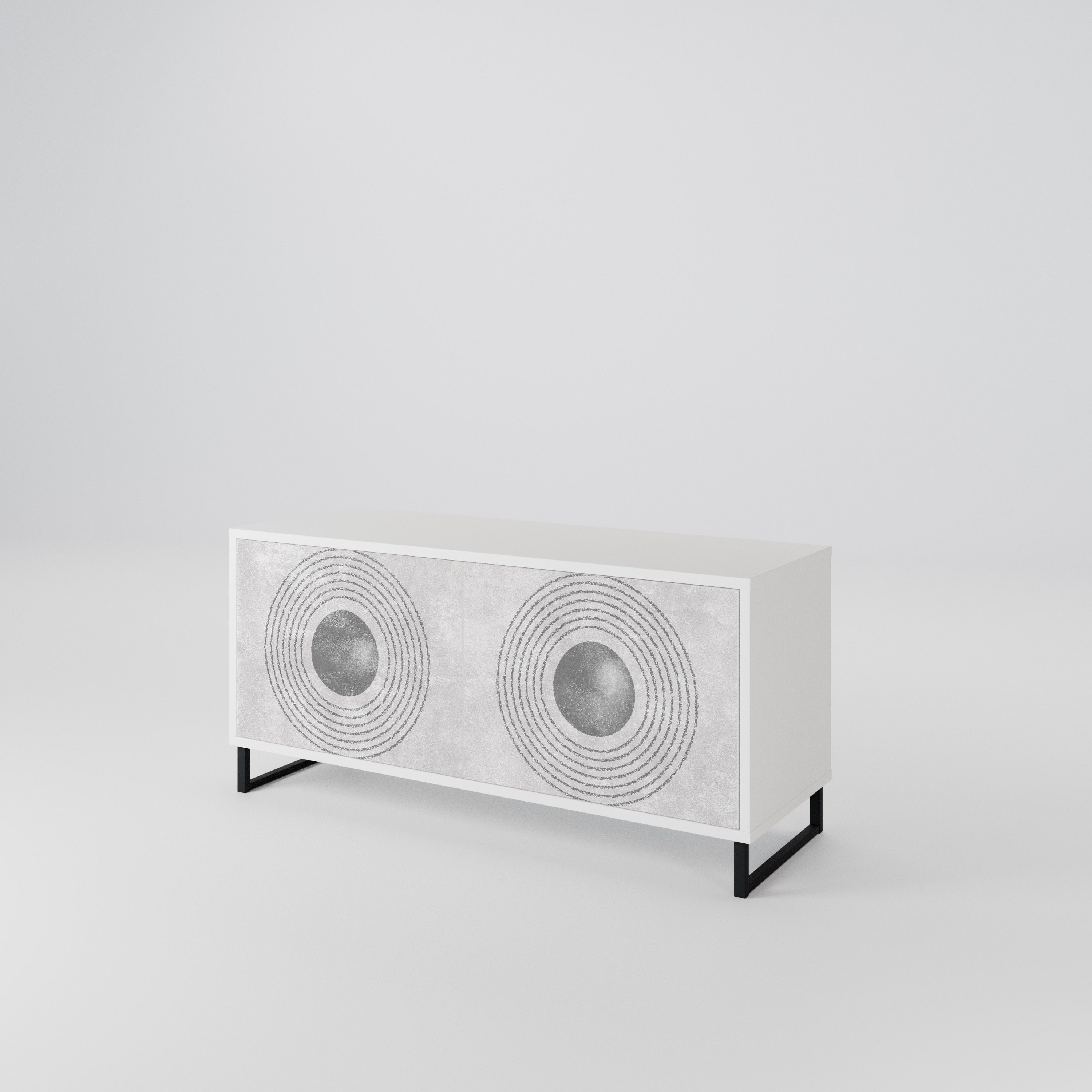 SOLID CIRCLES Kompaktes 2-türiges TV-Lowboard
