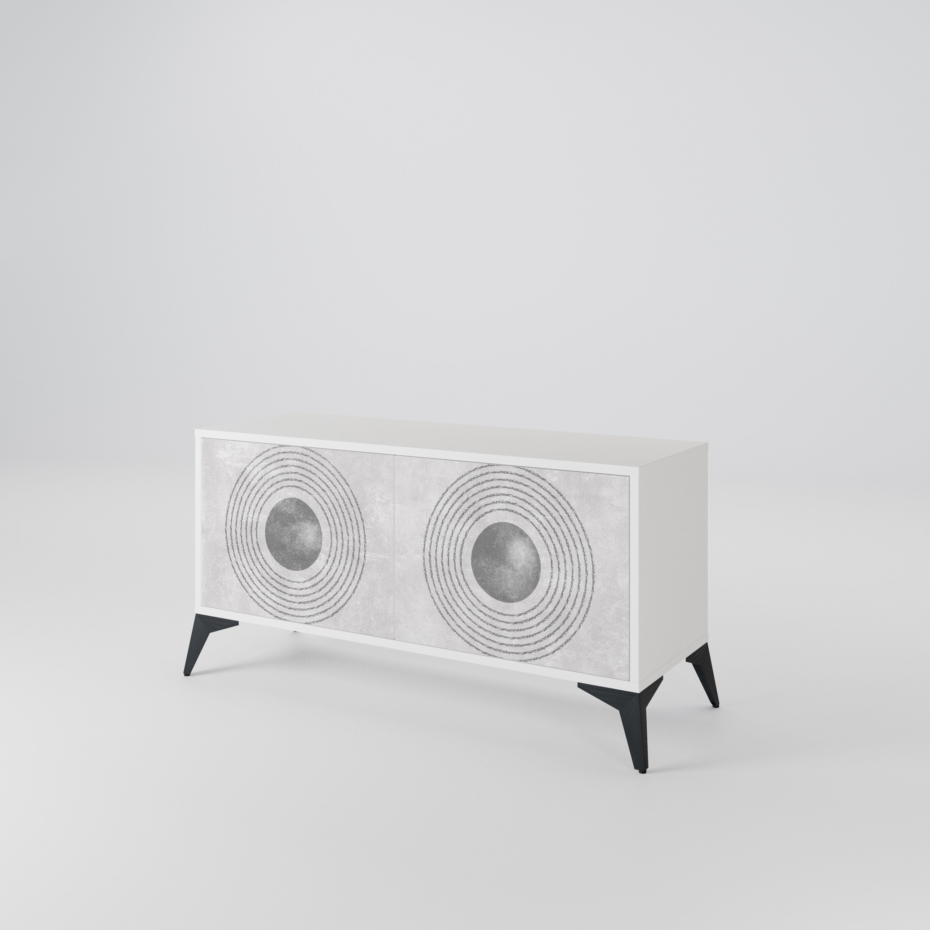SOLID CIRCLES Kompaktes 2-türiges TV-Lowboard
