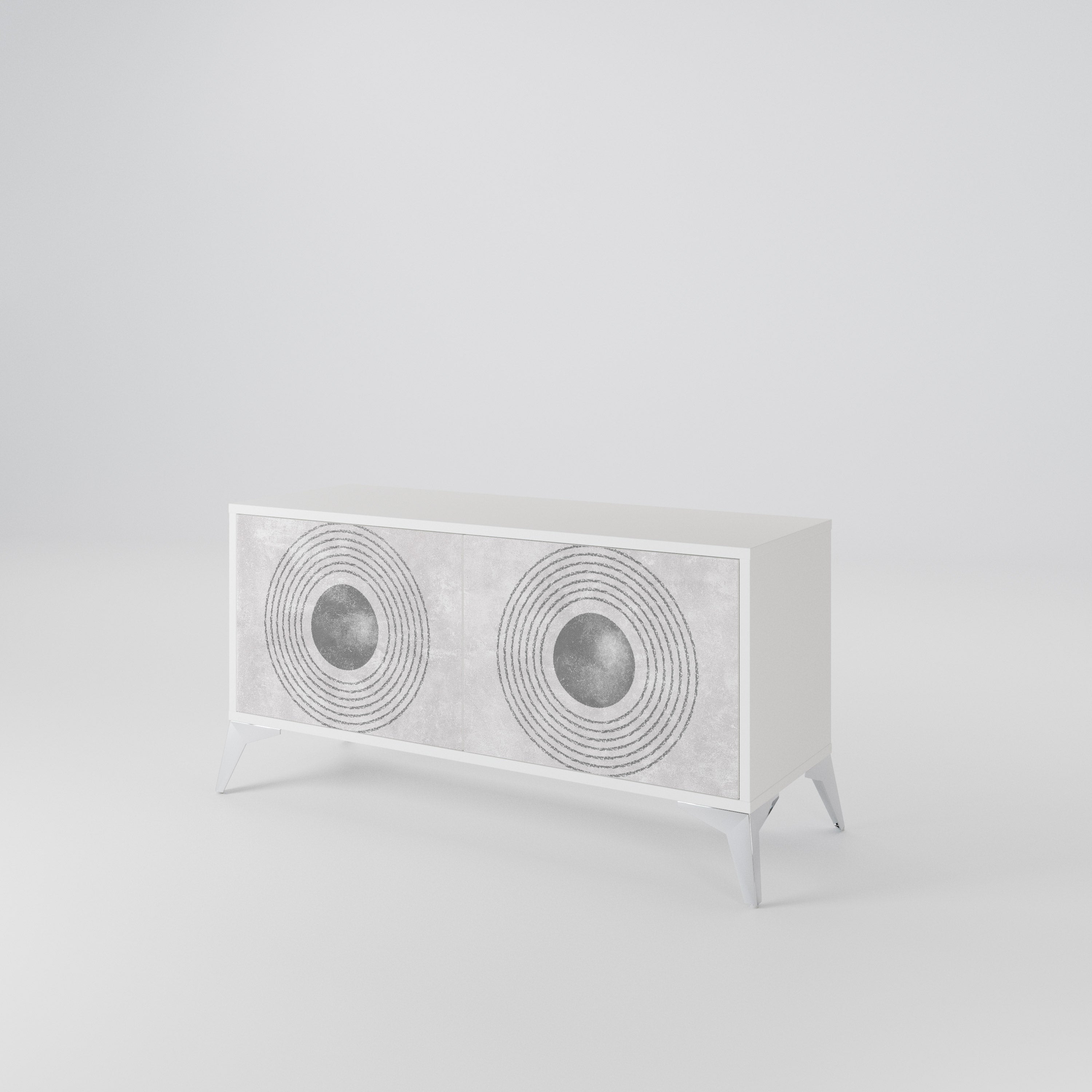 SOLID CIRCLES Kompaktes 2-türiges TV-Lowboard