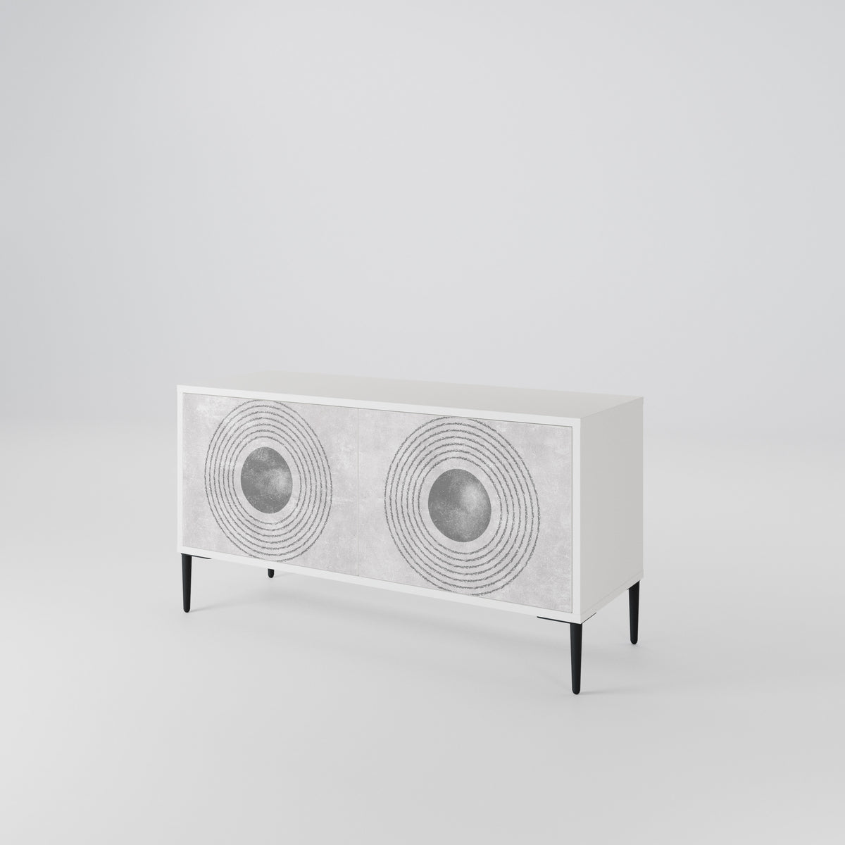 SOLID CIRCLES Kompaktes 2-türiges TV-Lowboard