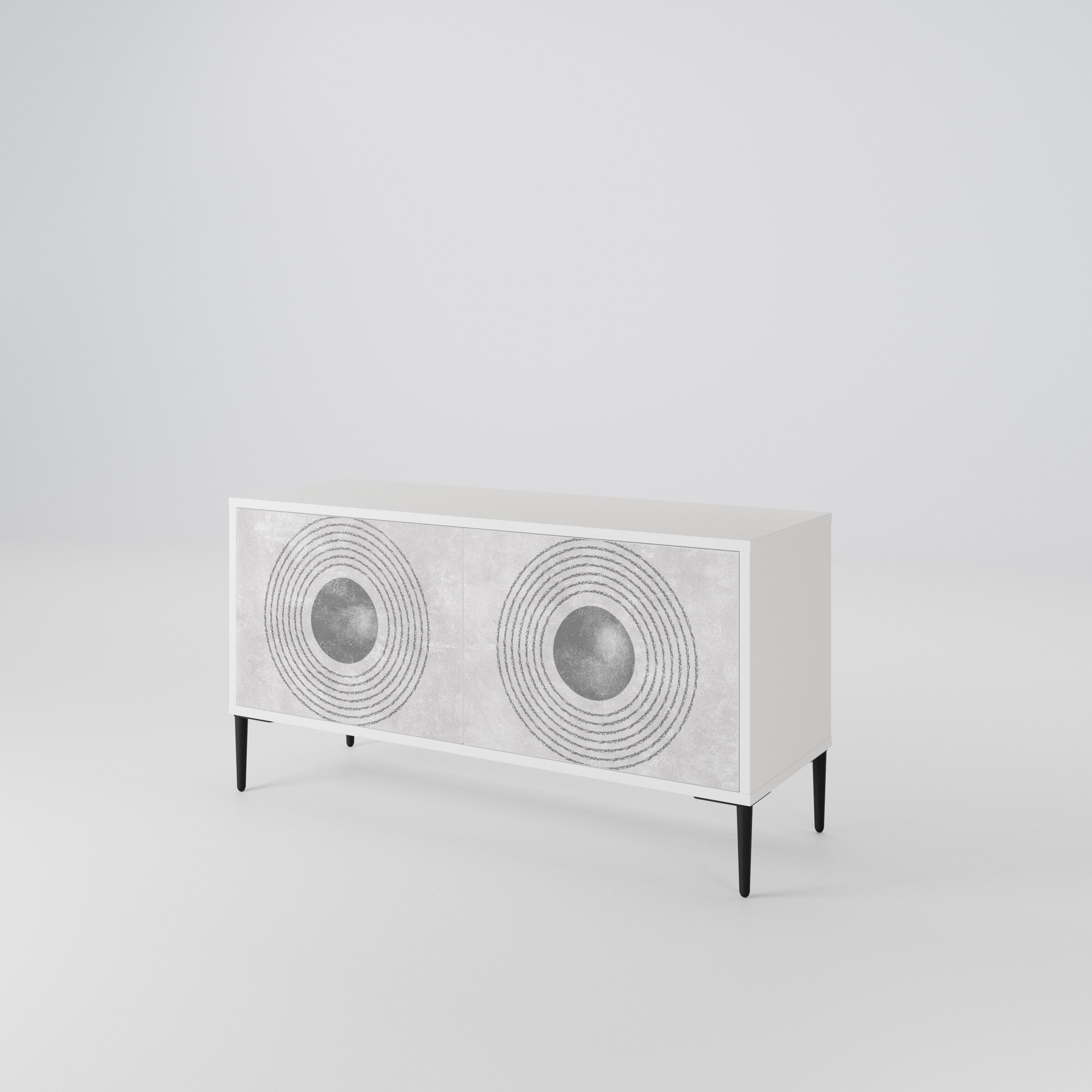 SOLID CIRCLES Kompaktes 2-türiges TV-Lowboard