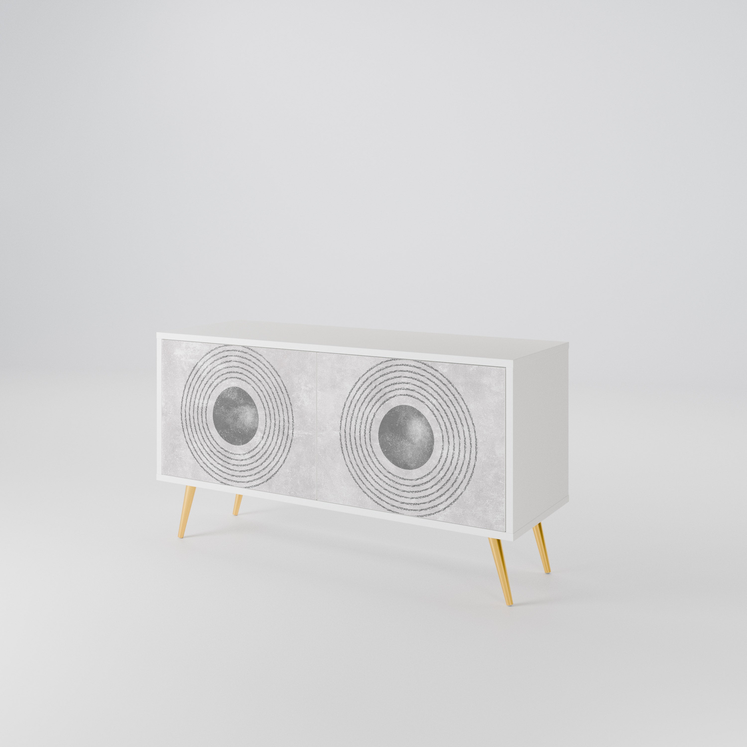 SOLID CIRCLES Kompaktes 2-türiges TV-Lowboard