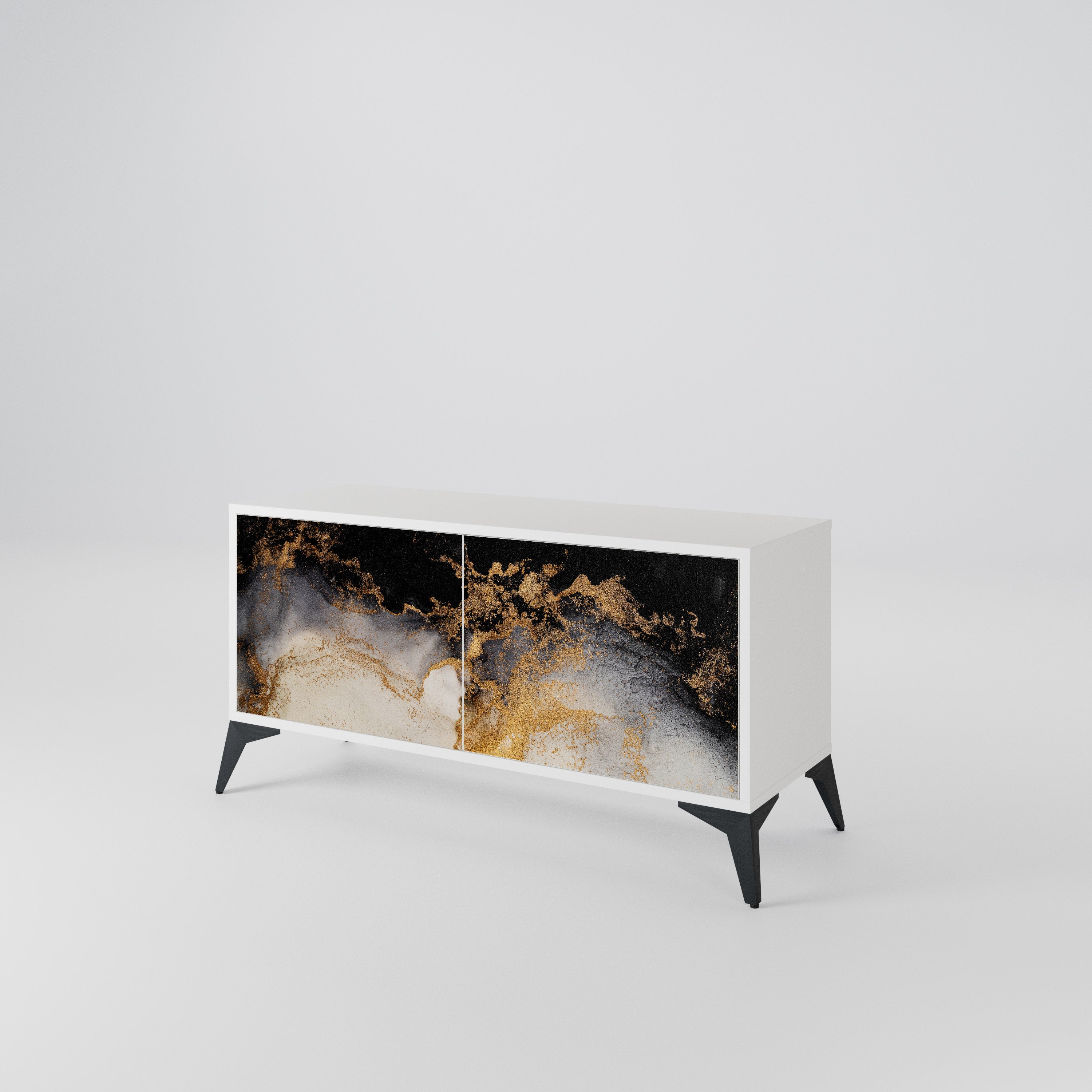 MARBLE OF TOMMORROW Kompaktes 2-türiges TV-Lowboard