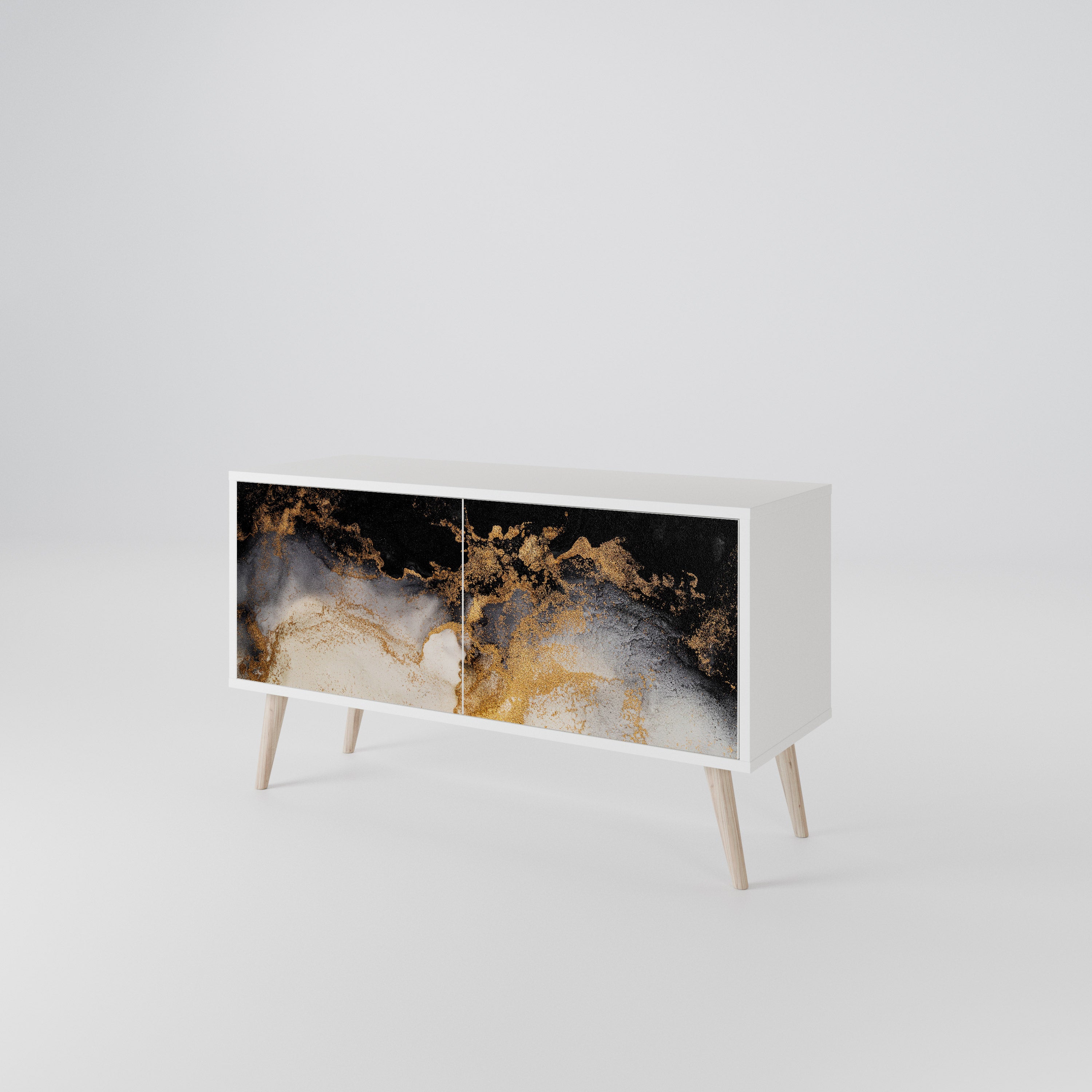 MARBLE OF TOMMORROW Kompaktes 2-türiges TV-Lowboard