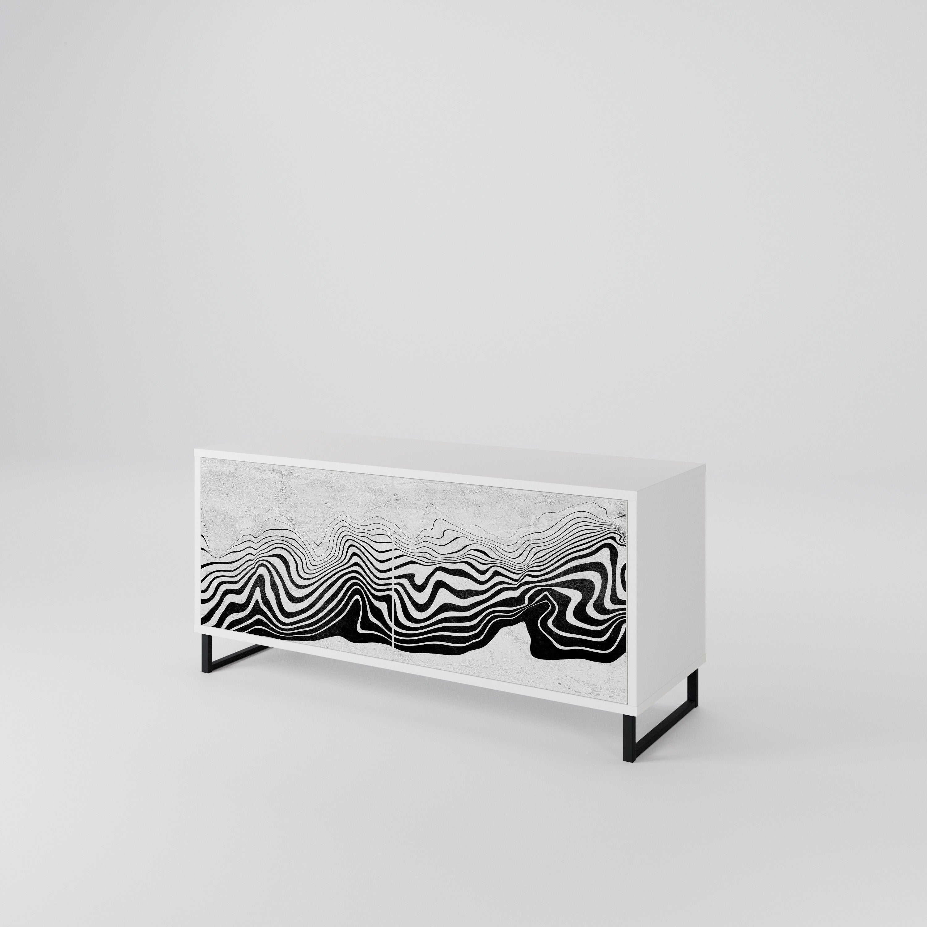 MONOCHROME MIRAGE Kompaktes 2-türiges TV-Lowboard