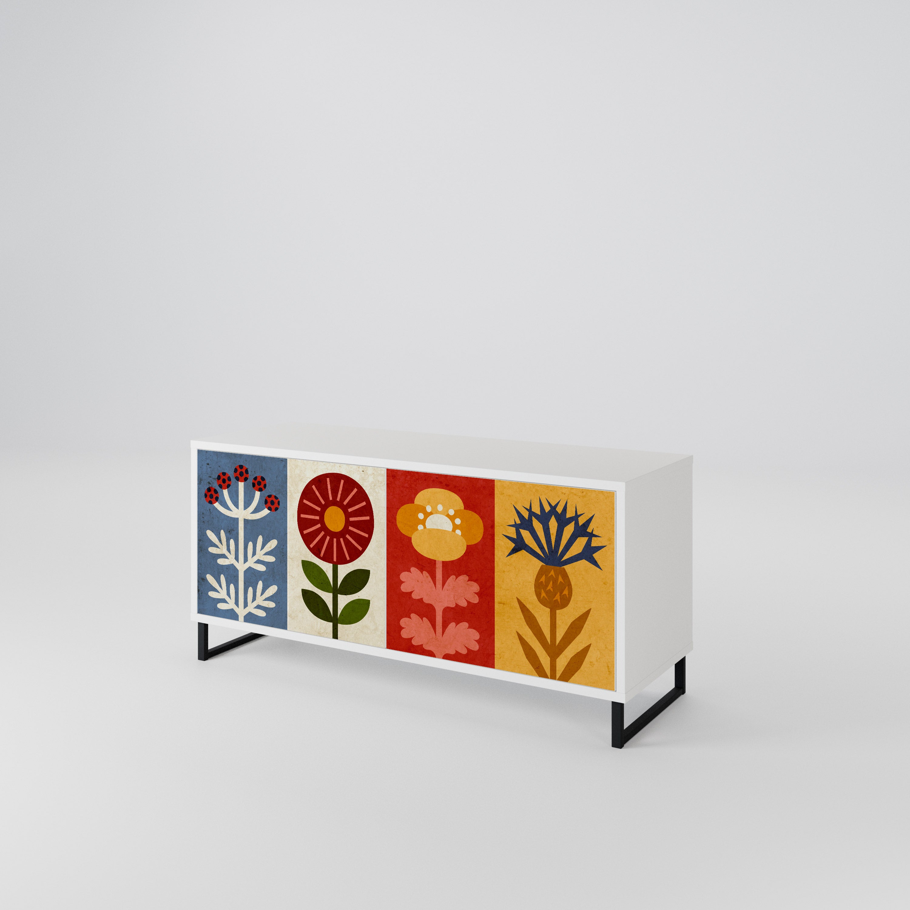 SCANDIC FLOWERET Kompaktes 2-türiges TV-Lowboard