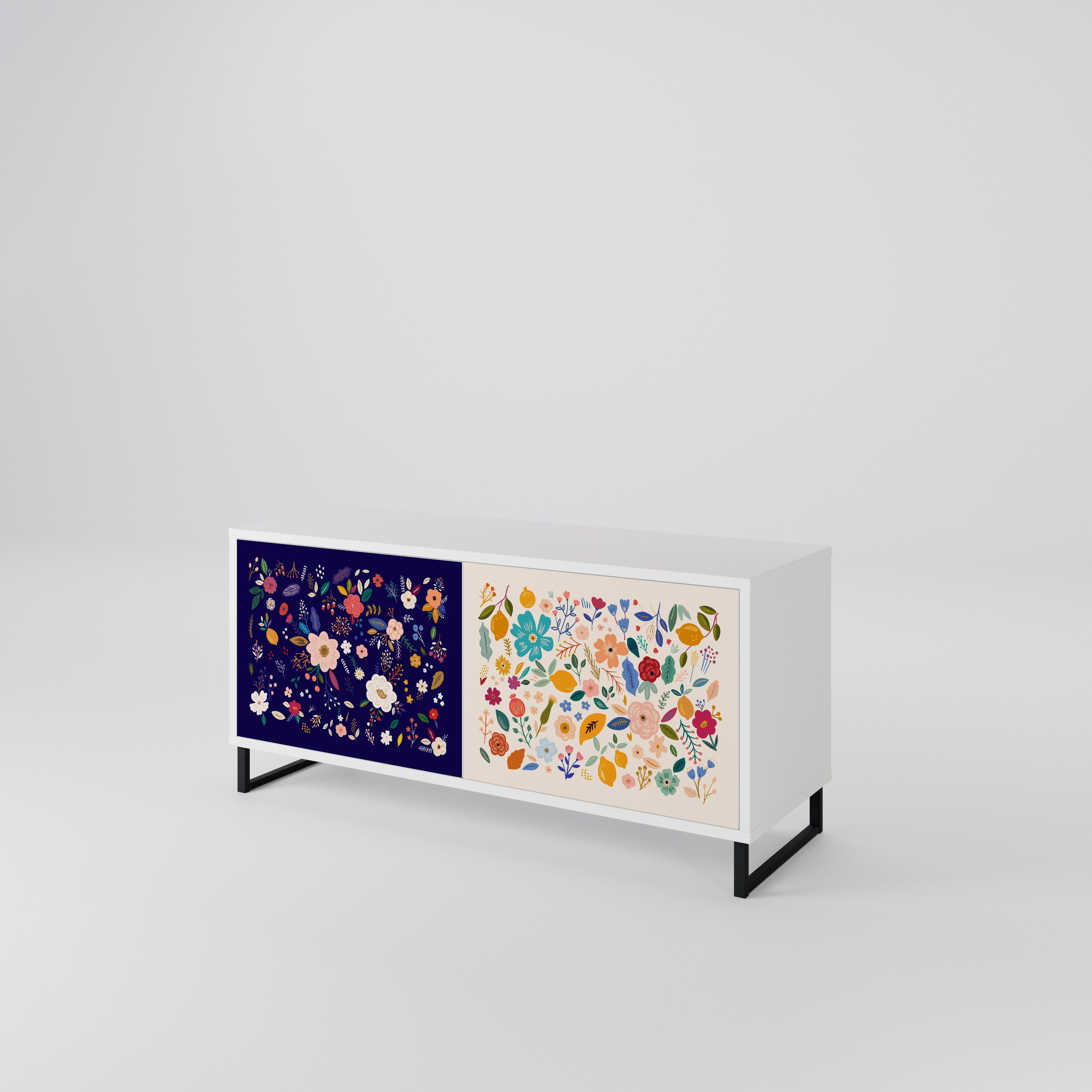 FLORAL COMBINATION Kompaktes 2-türiges TV-Lowboard