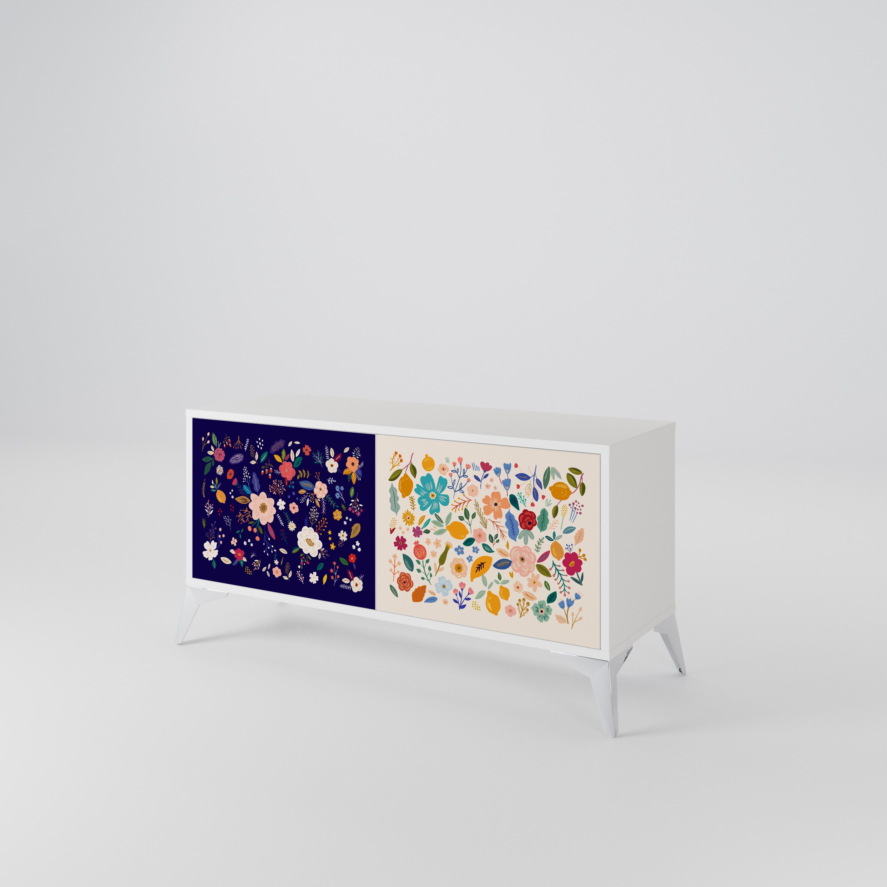 FLORAL COMBINATION Kompaktes 2-türiges TV-Lowboard