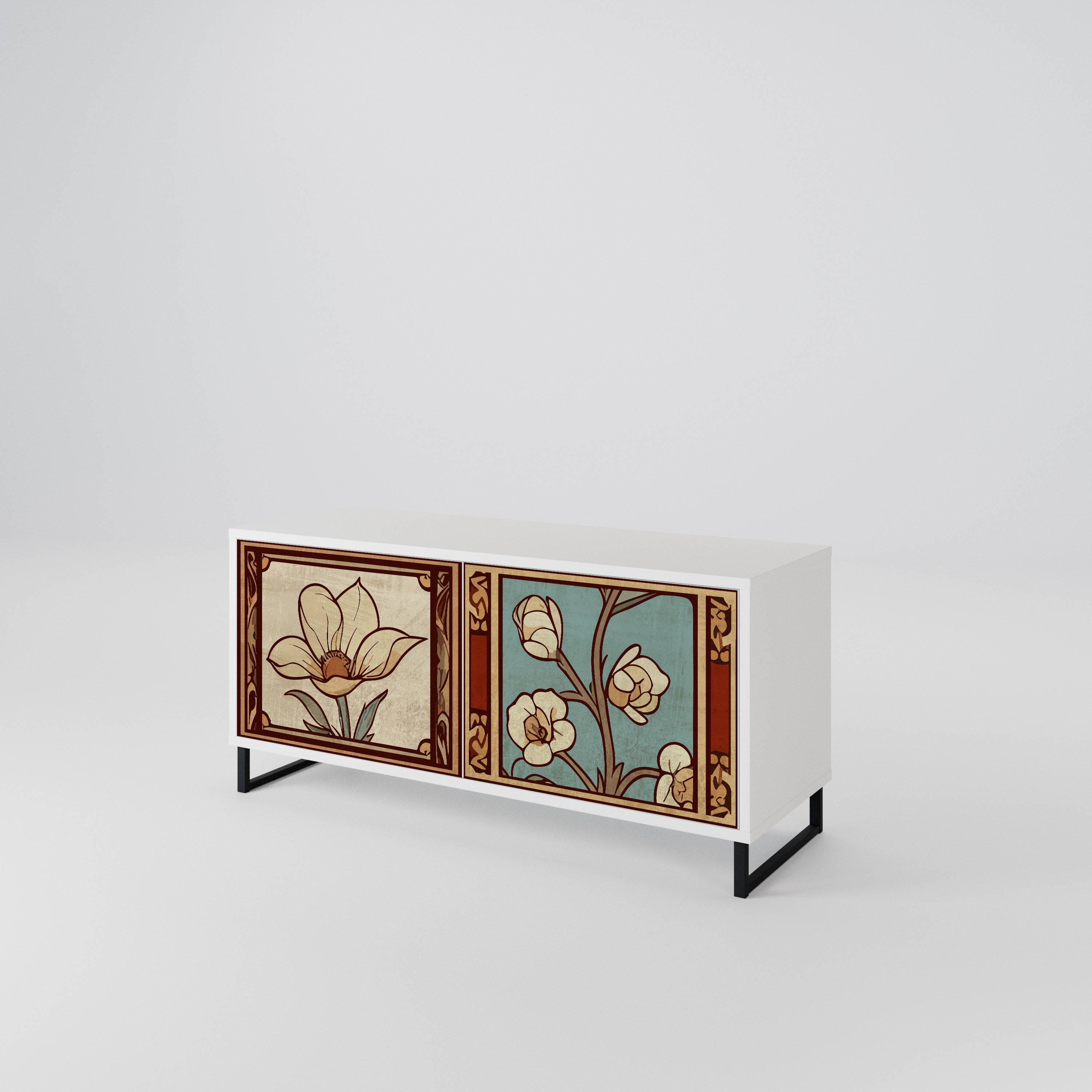 TIMELESS FLORA Kompaktes 2-türiges TV-Lowboard