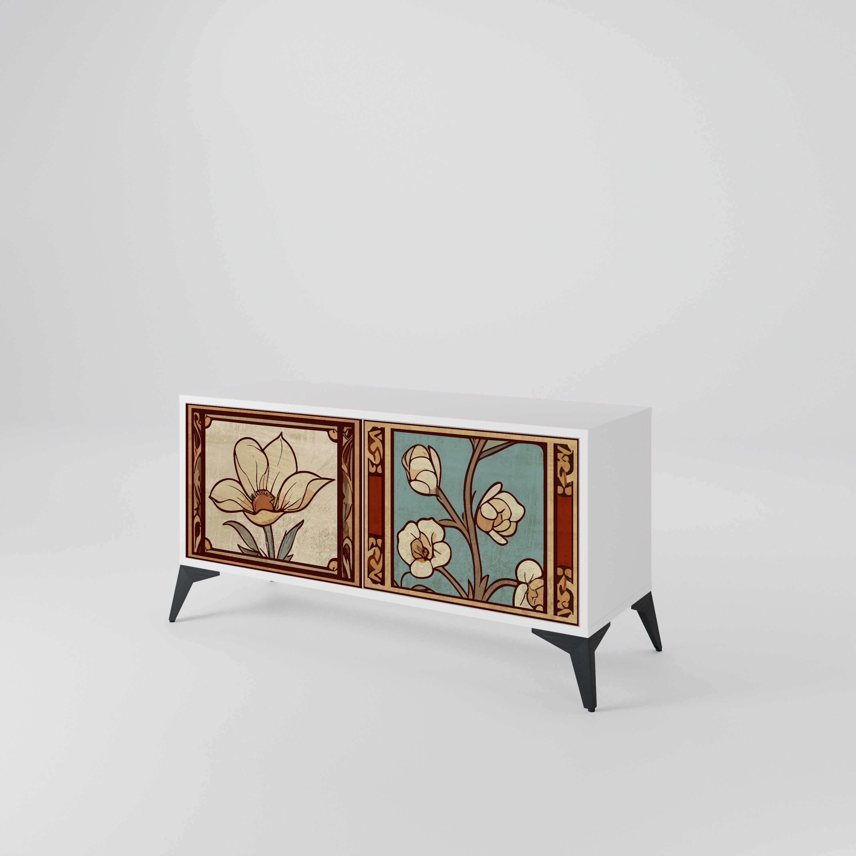 TIMELESS FLORA Kompaktes 2-türiges TV-Lowboard