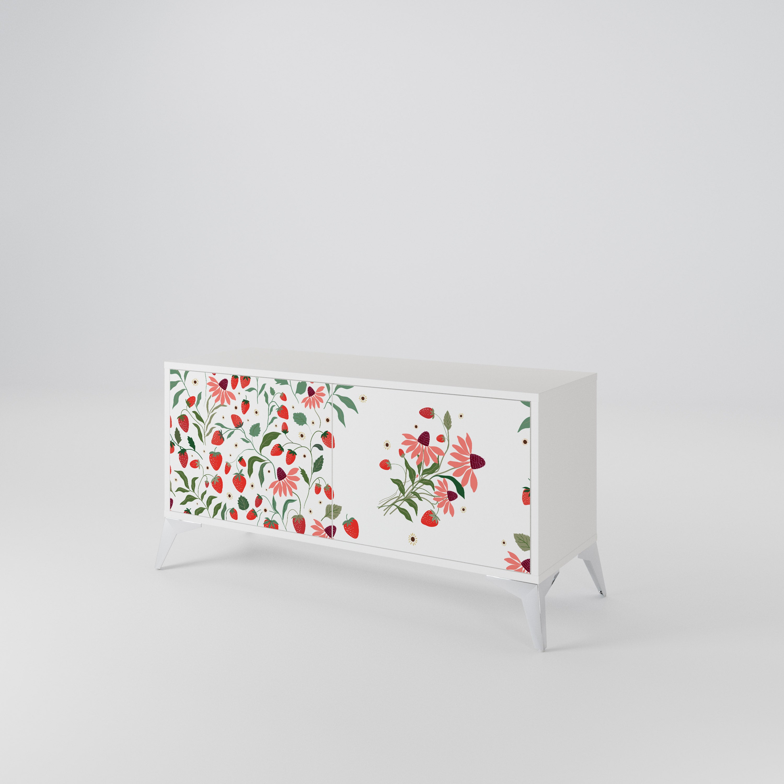 FLOWERS AND STRAWBERRIES Kompaktes 2-türiges TV-Lowboard