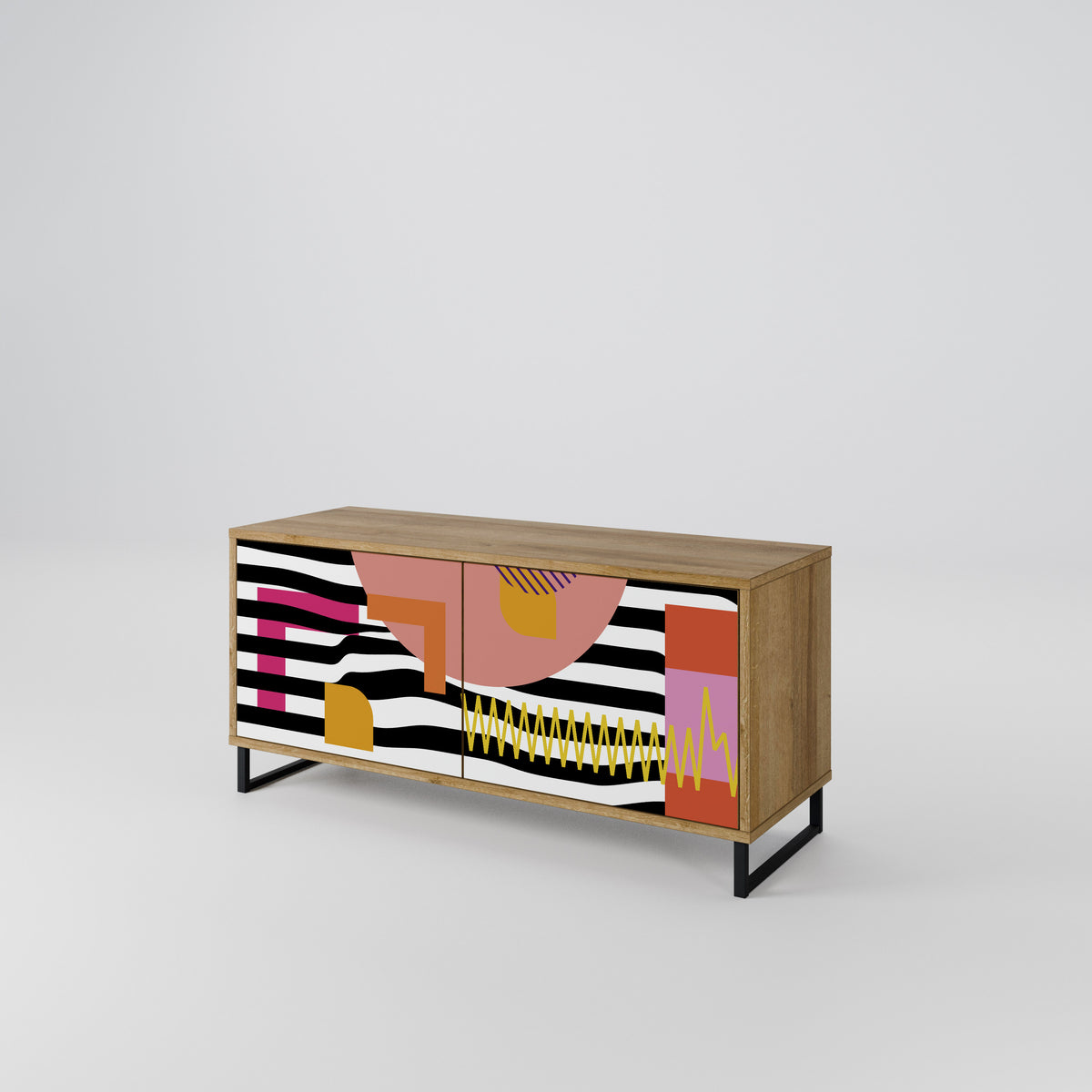 CHROMATIC ABSTRACT Kompaktes 2-türiges TV-Lowboard