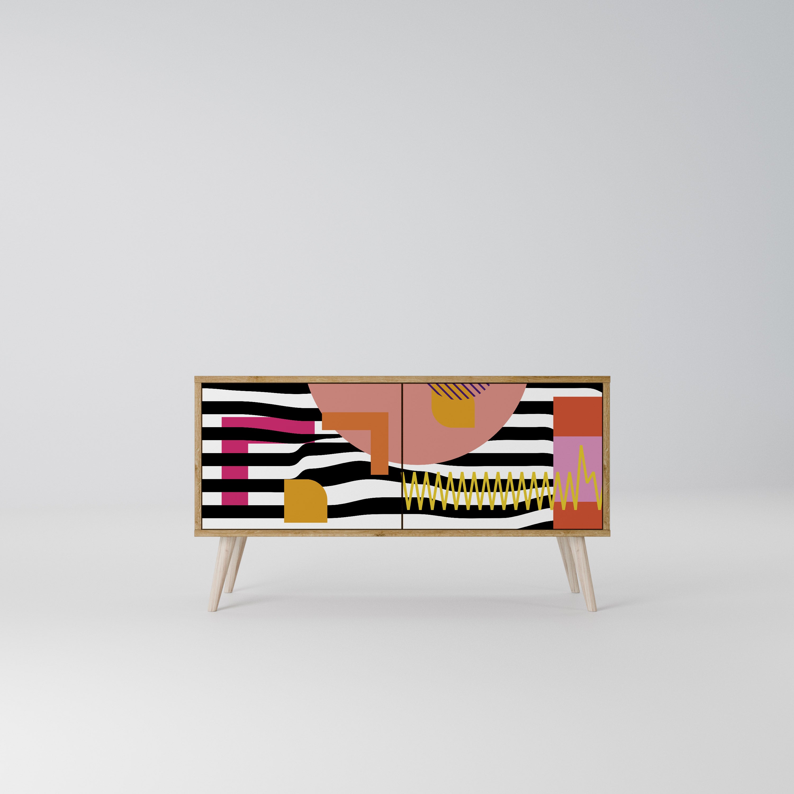 CHROMATIC ABSTRACT Compact 2-Door TV Cabinet