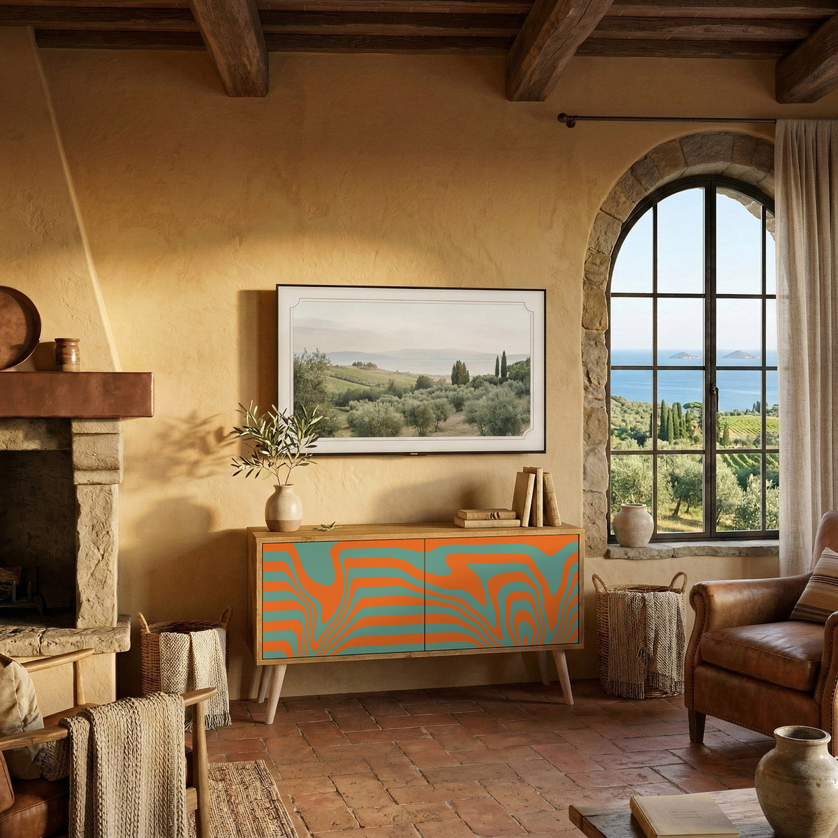 LINE COLLAPSE Compact 2-Door TV Cabinet