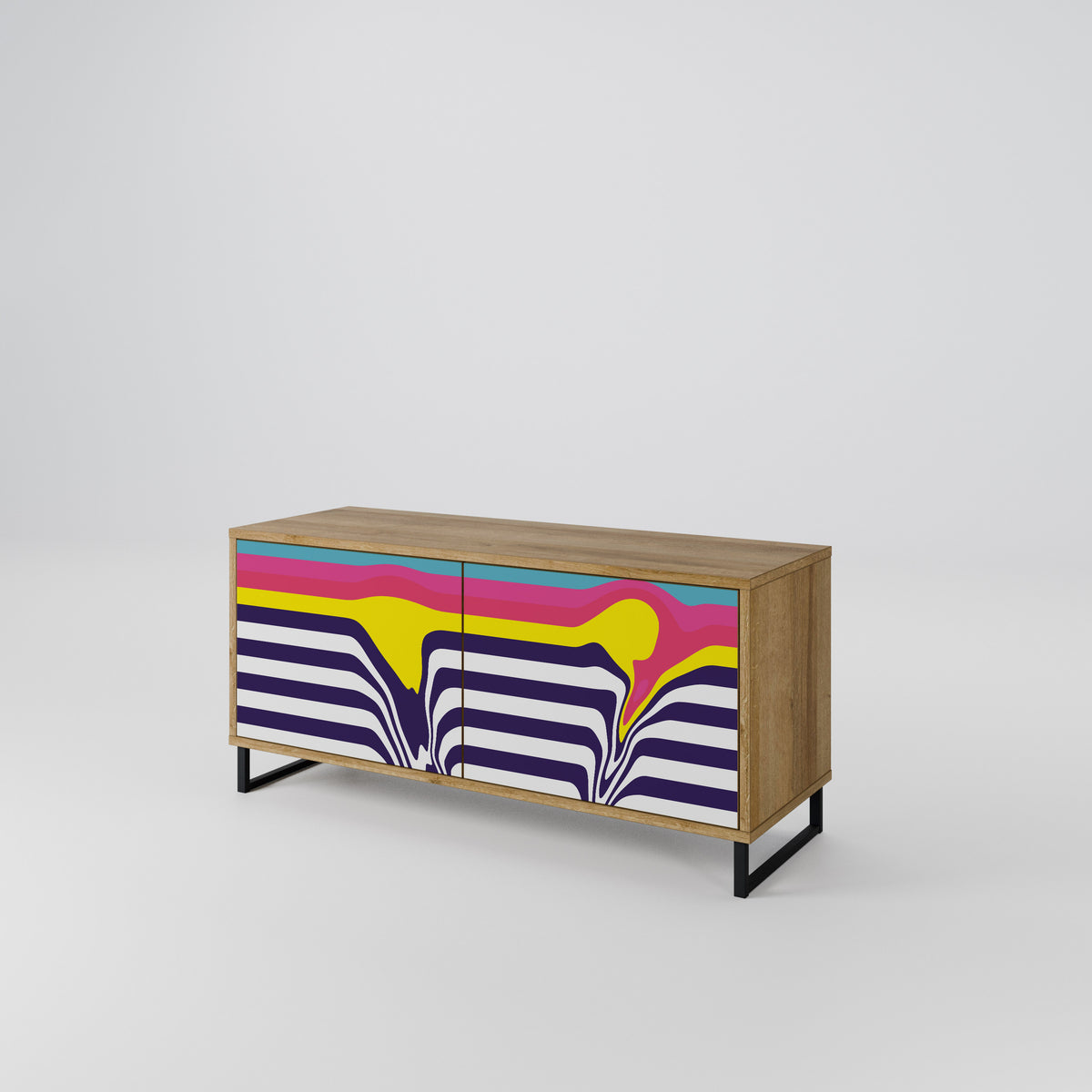 COLORFUL DIVERSION Kompaktes 2-türiges TV-Lowboard