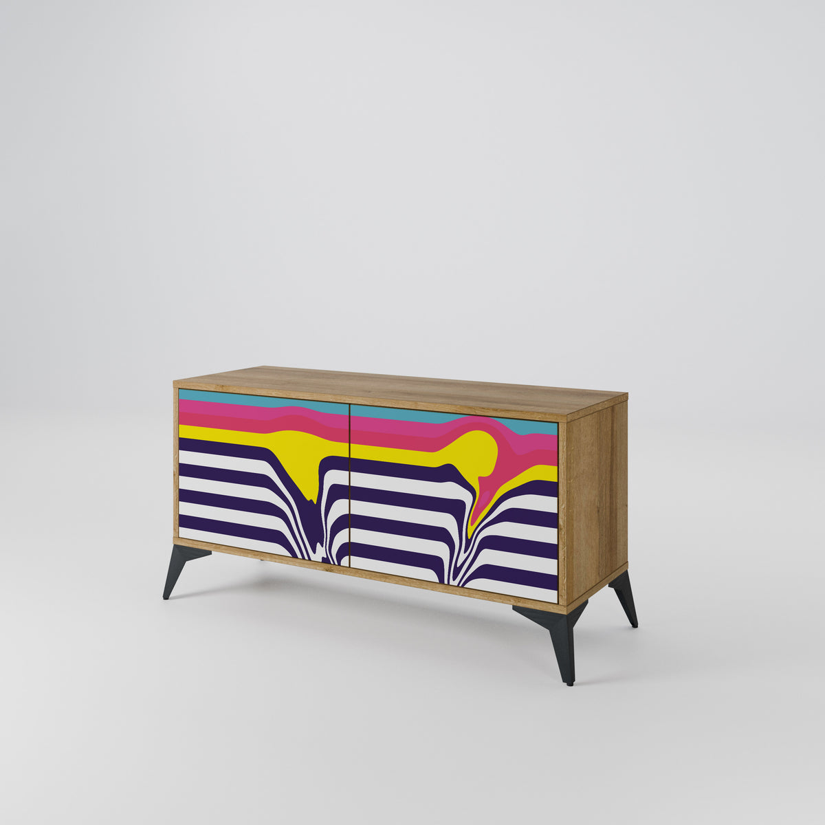 COLORFUL DIVERSION Kompaktes 2-türiges TV-Lowboard
