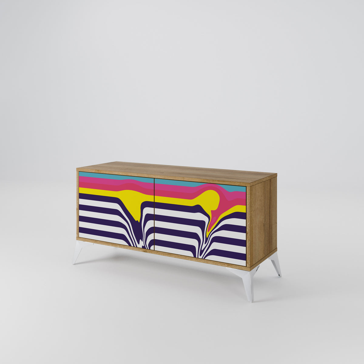 COLORFUL DIVERSION Kompaktes 2-türiges TV-Lowboard