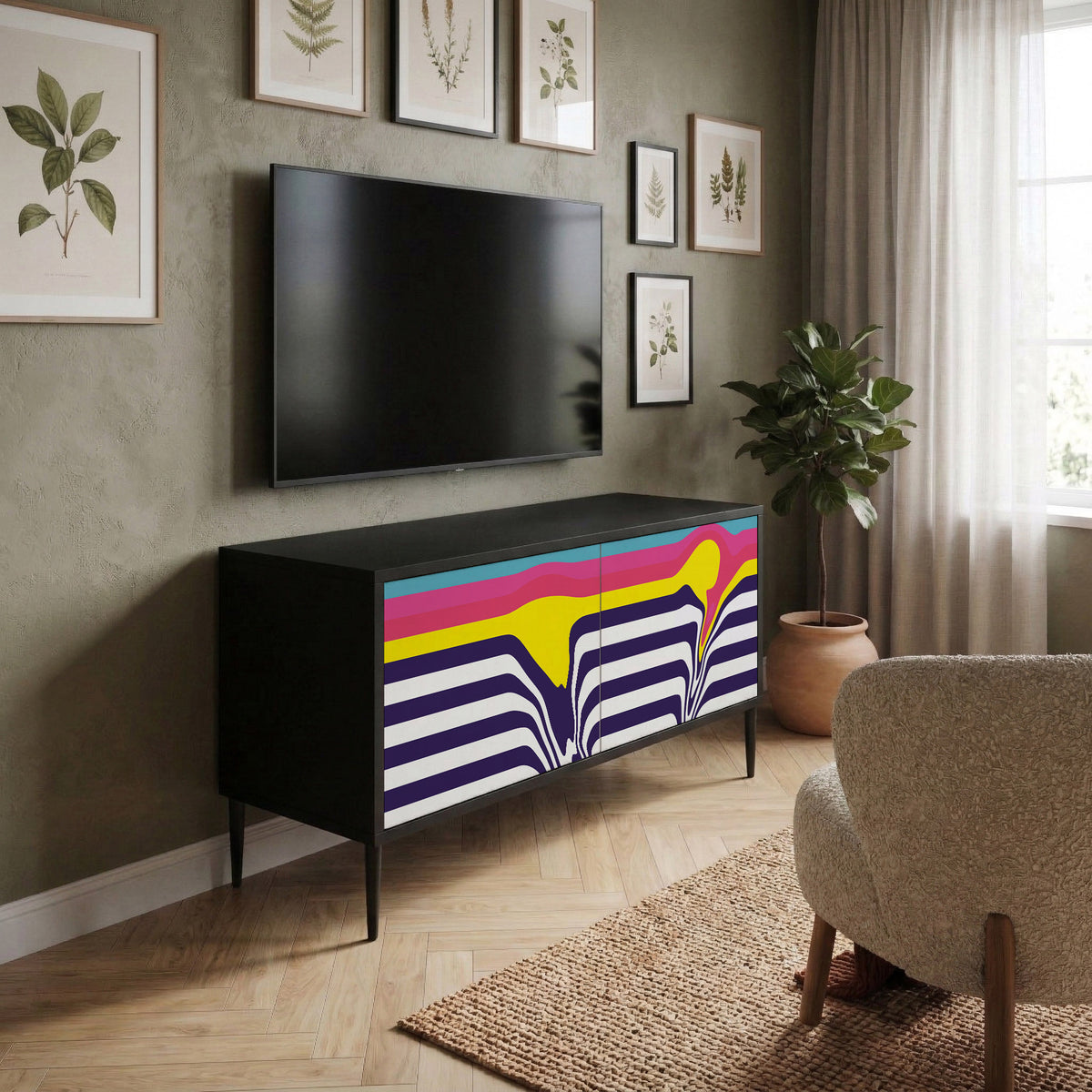 COLORFUL DIVERSION Kompaktes 2-türiges TV-Lowboard