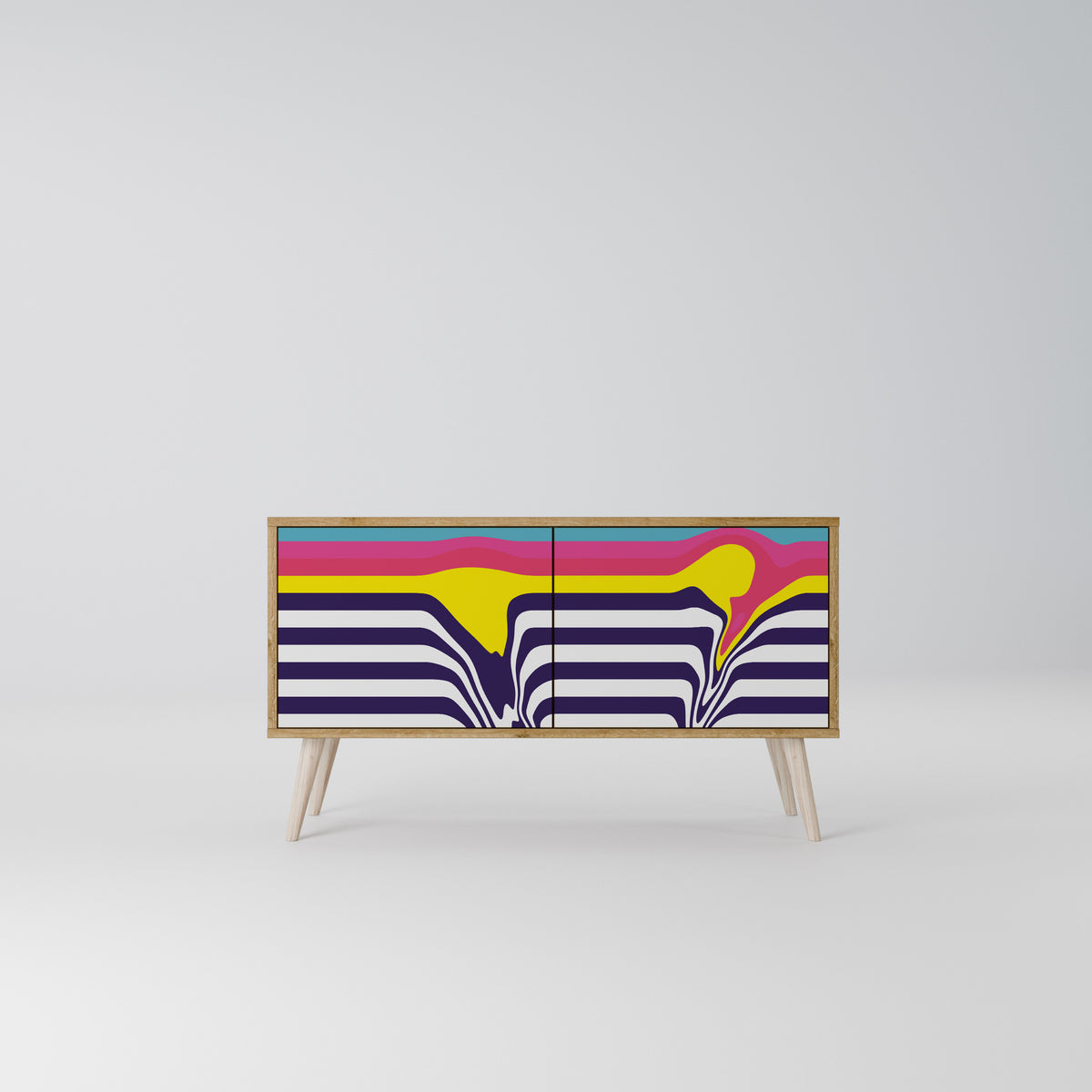 COLORFUL DIVERSION Kompaktes 2-türiges TV-Lowboard