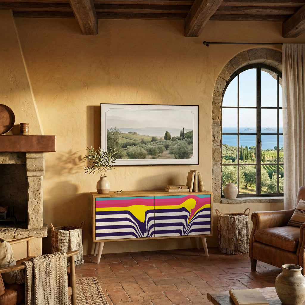 COLORFUL DIVERSION Compact 2-Door TV Cabinet