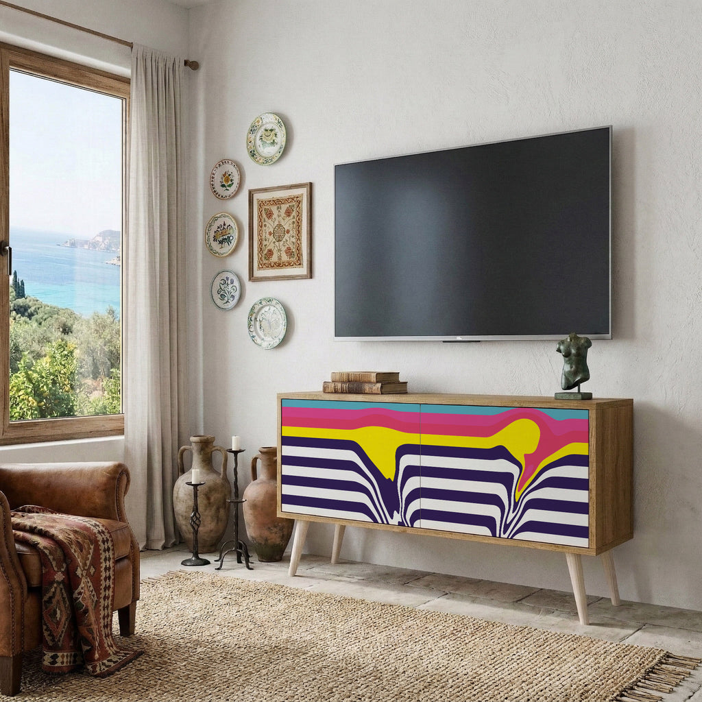 COLORFUL DIVERSION Compact 2-Door TV Cabinet