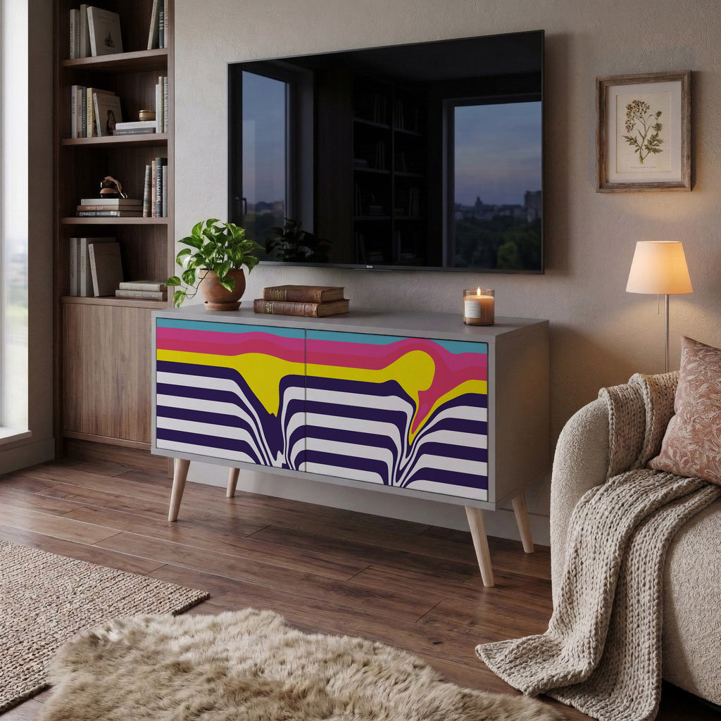 COLORFUL DIVERSION Compact 2-Door TV Cabinet